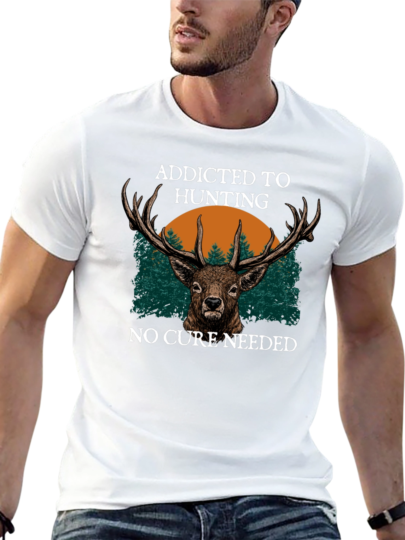Addicted to Hunting Deer Graphic Tee