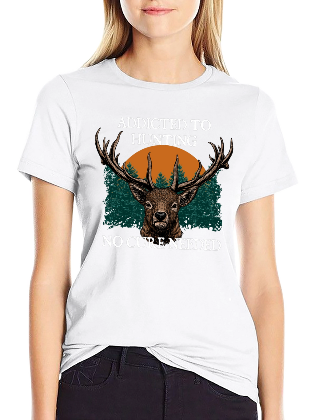Addicted to Hunting Deer Graphic Tee