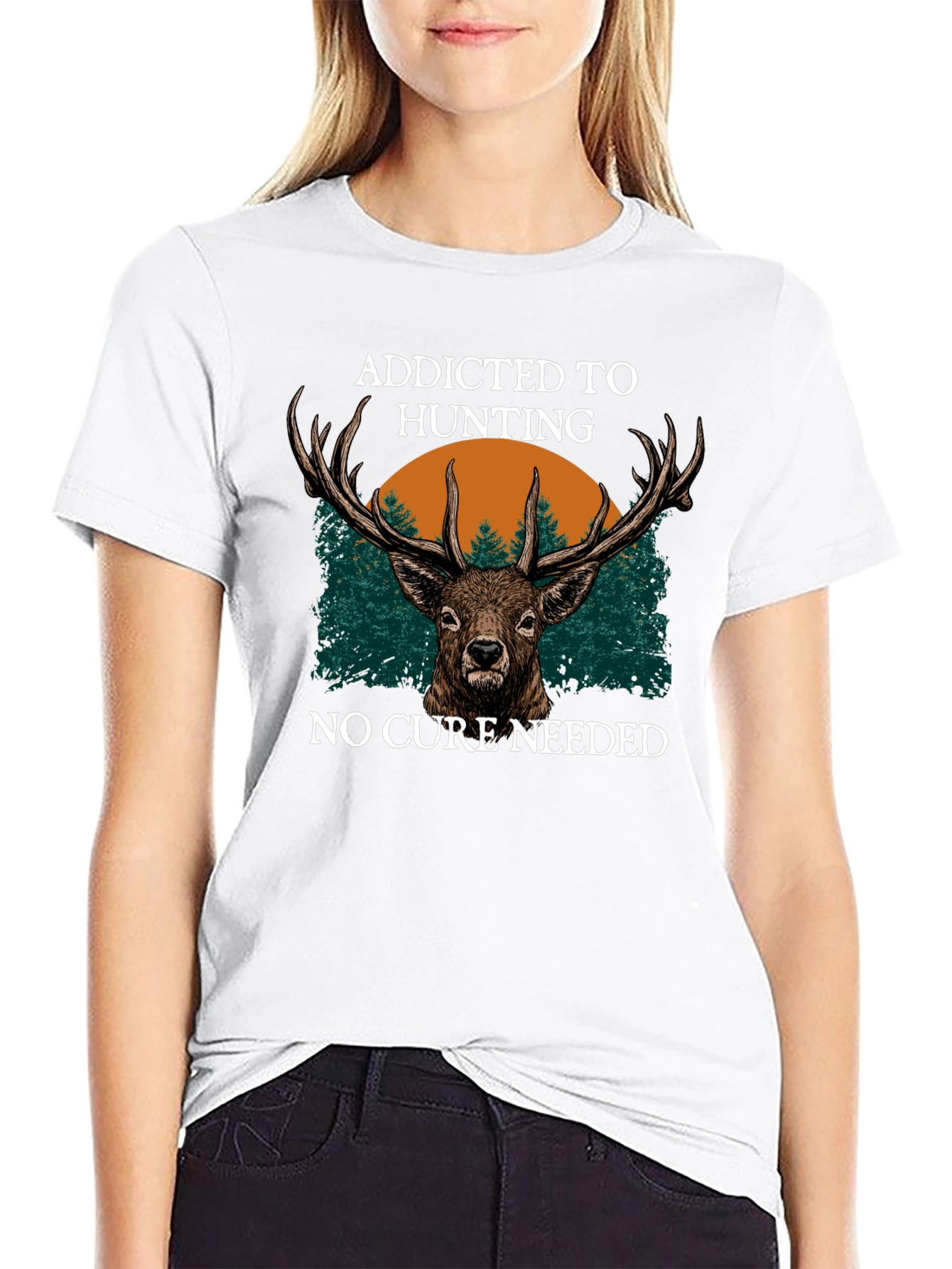 Addicted to Hunting Deer Graphic Tee