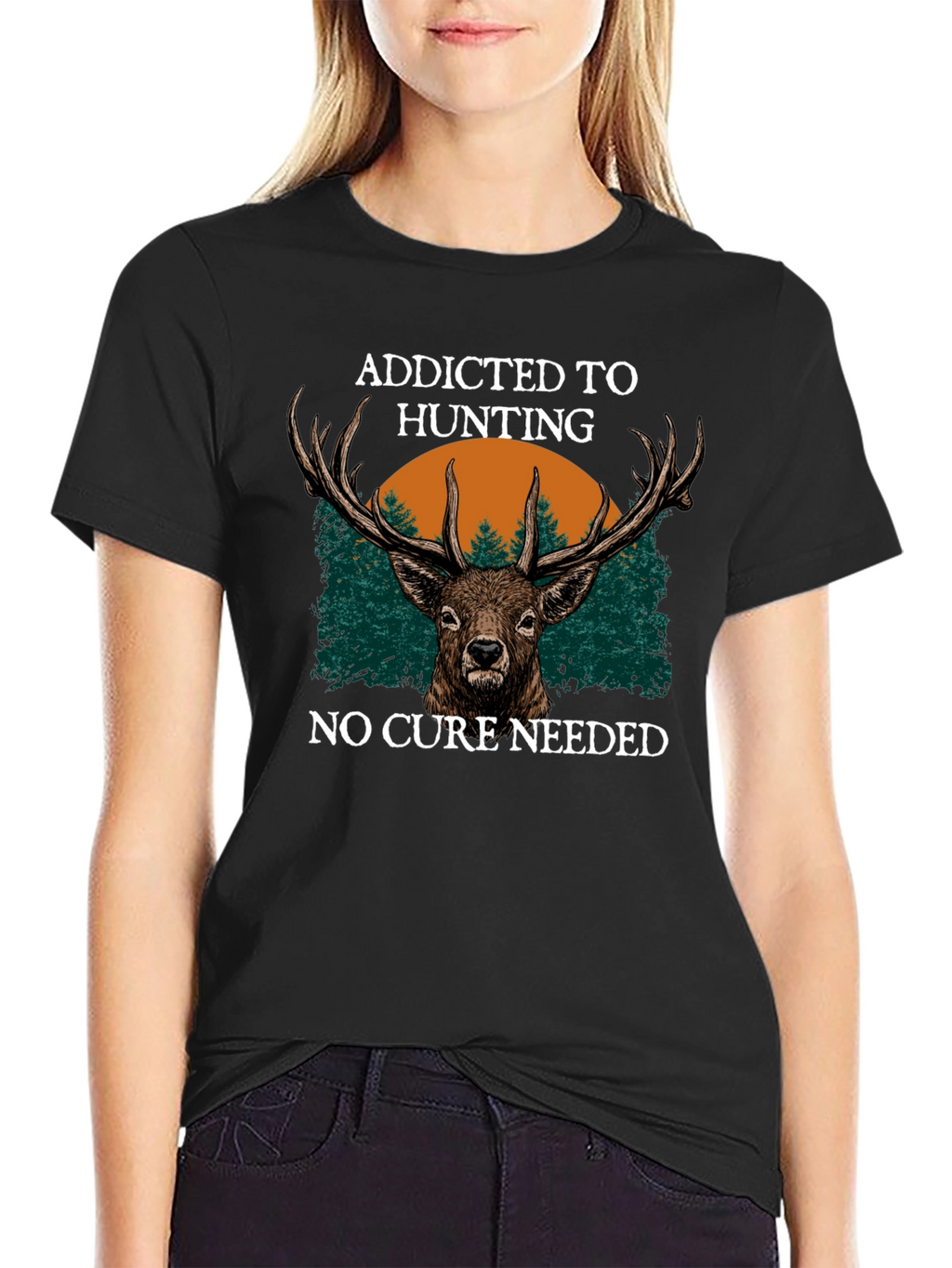 Addicted to Hunting Deer Graphic Tee