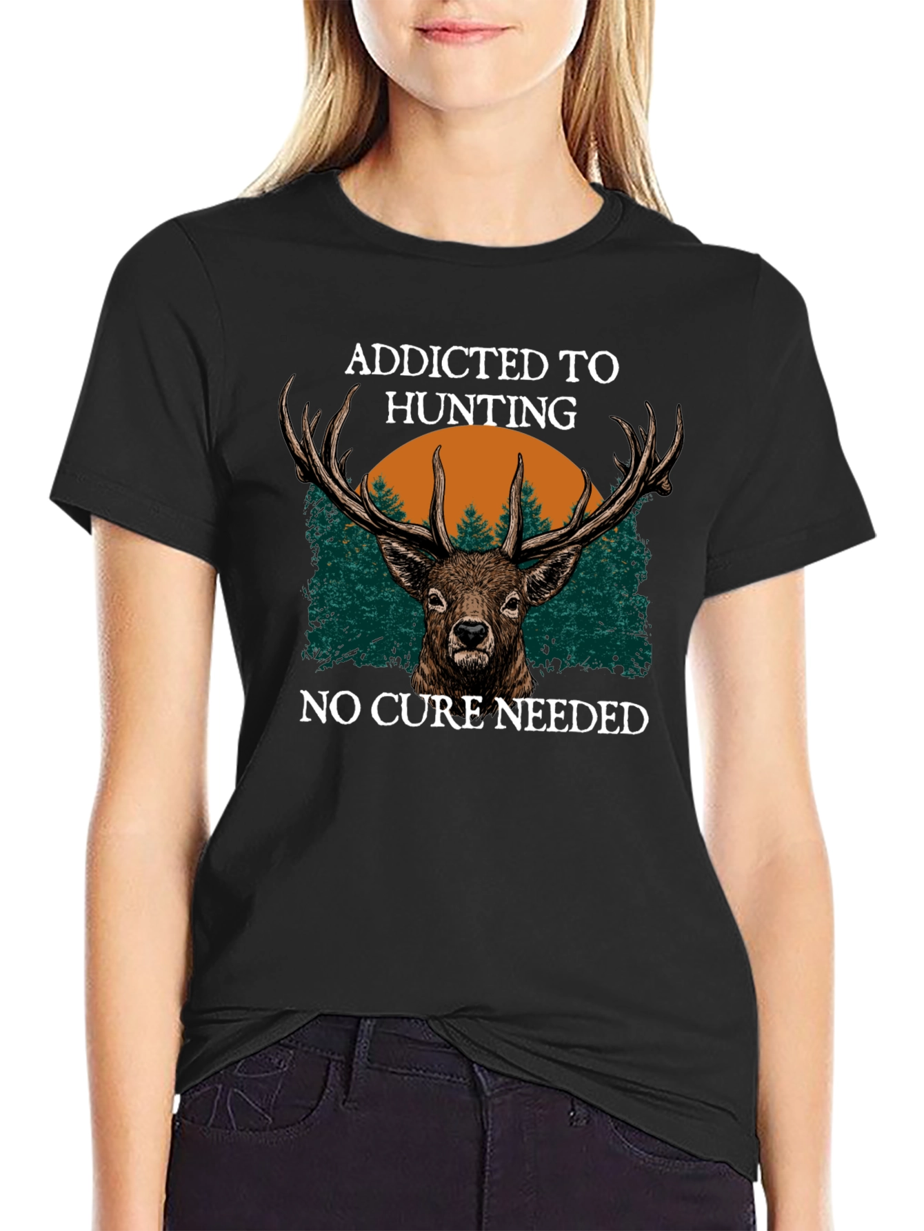 Addicted to Hunting Deer Graphic Tee