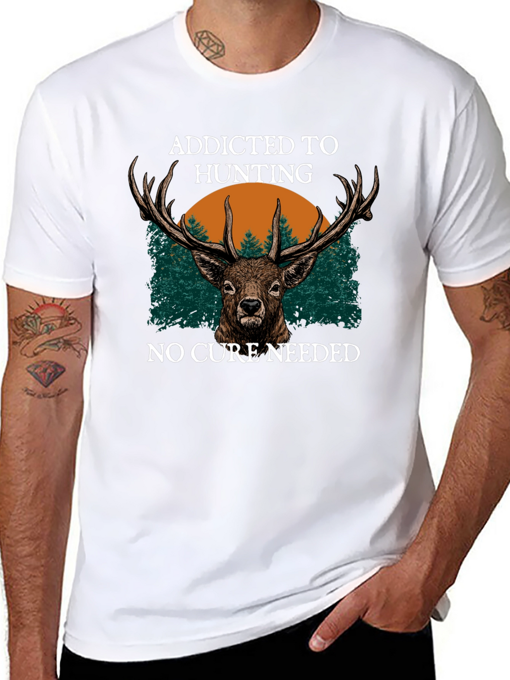 Addicted to Hunting Deer Graphic Tee