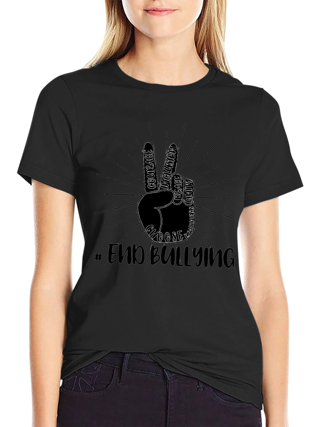 End Bullying T-Shirt Peace Sign Kindness Tee
