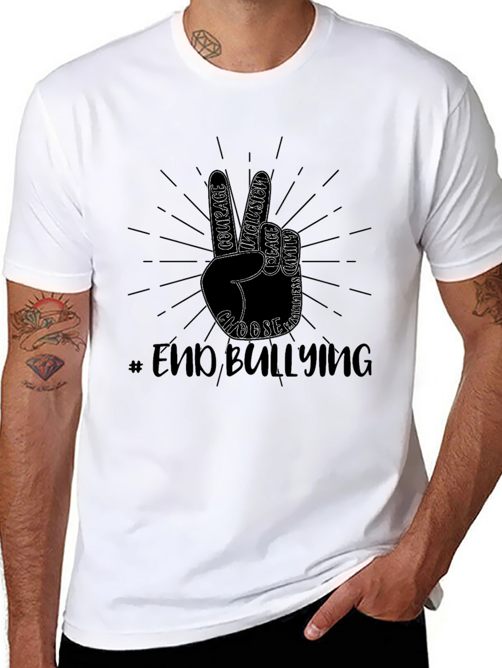 End Bullying T-Shirt Peace Sign Kindness Tee