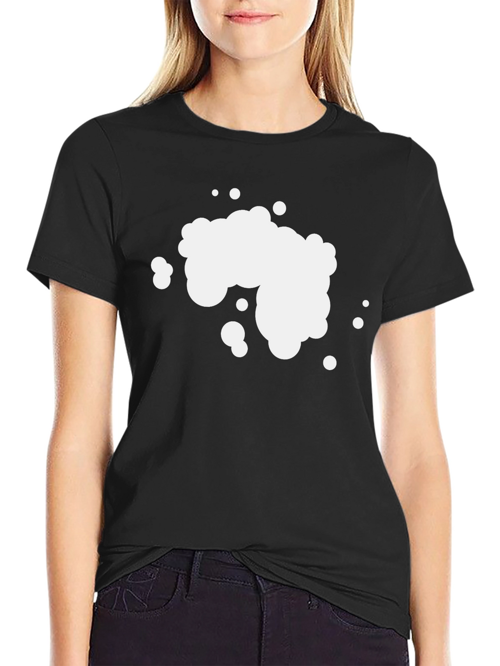 Mens Black Graphic T-Shirt - Abstract Bubble Design