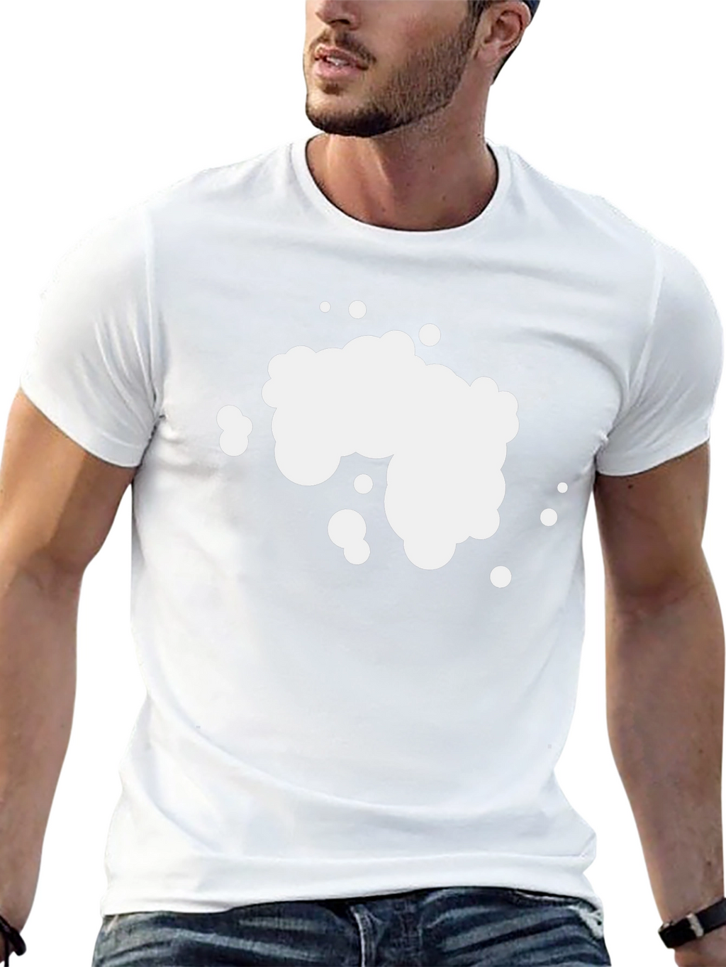 Mens Black Graphic T-Shirt - Abstract Bubble Design