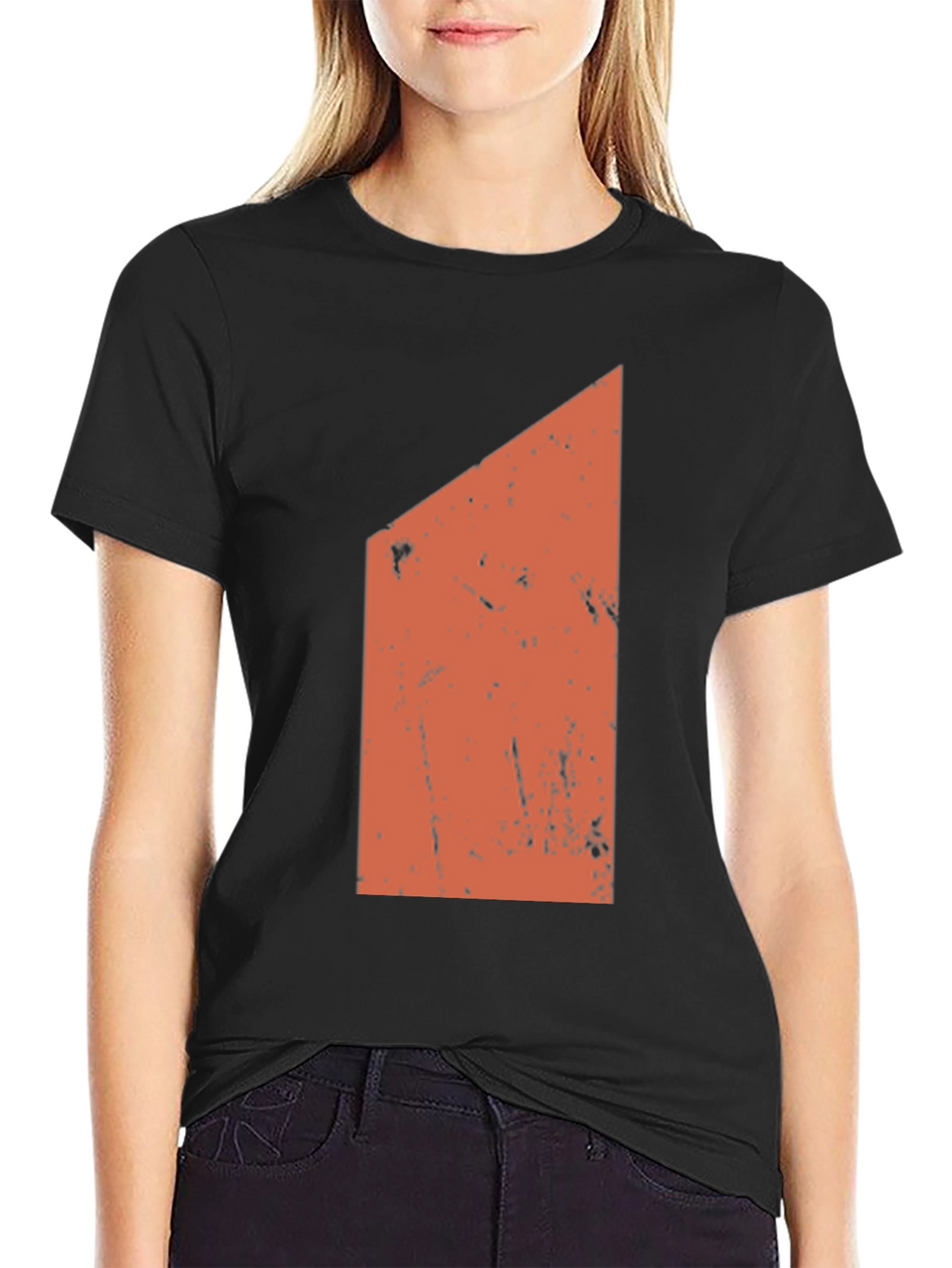 Geometric Graphic Print Black T-Shirt