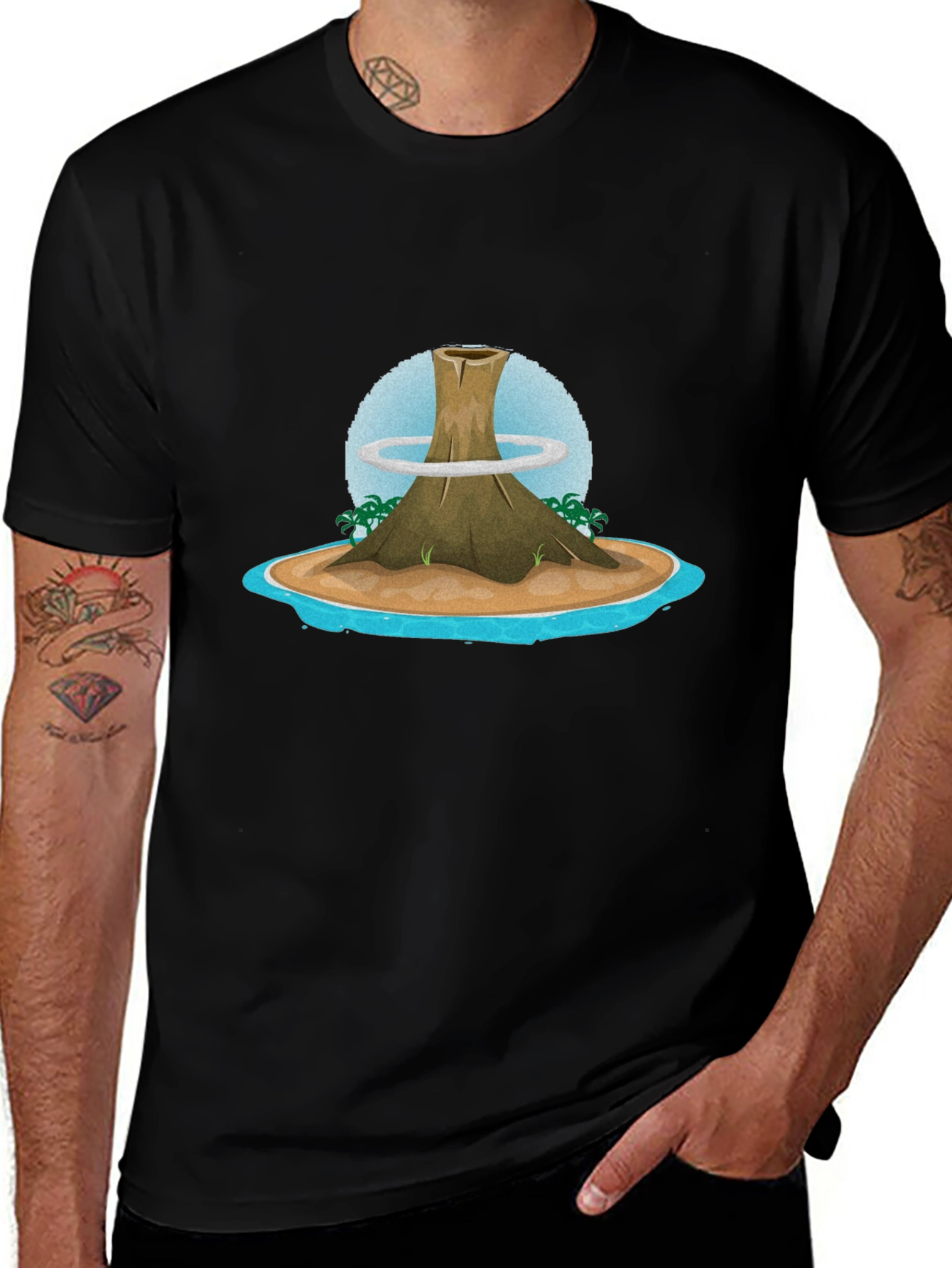 Volcano Island Graphic Tee - Black T-Shirt