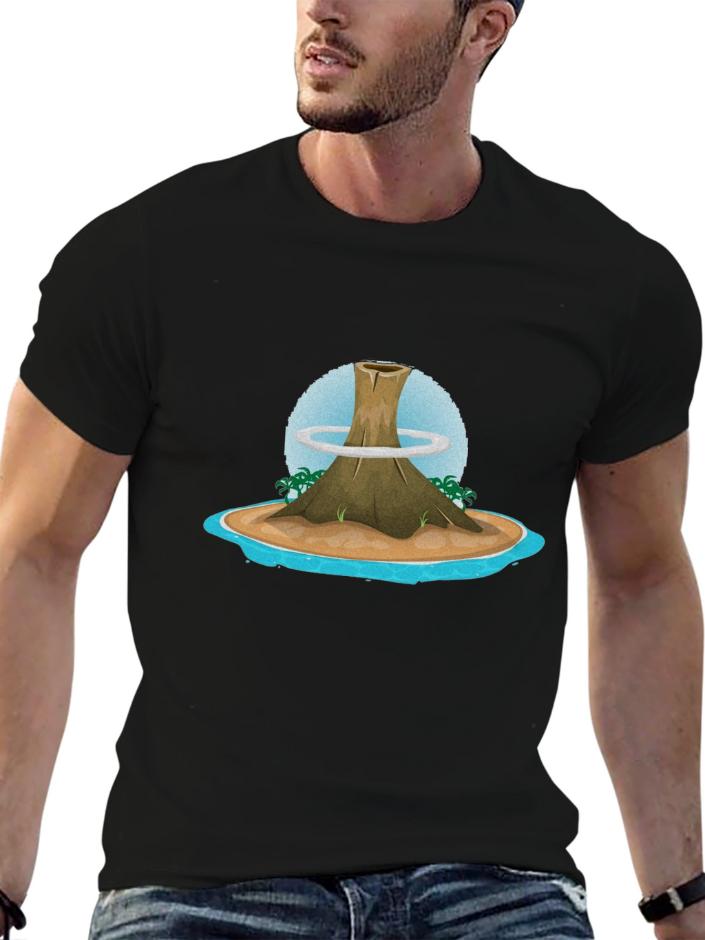 Volcano Island Graphic Tee - Black T-Shirt