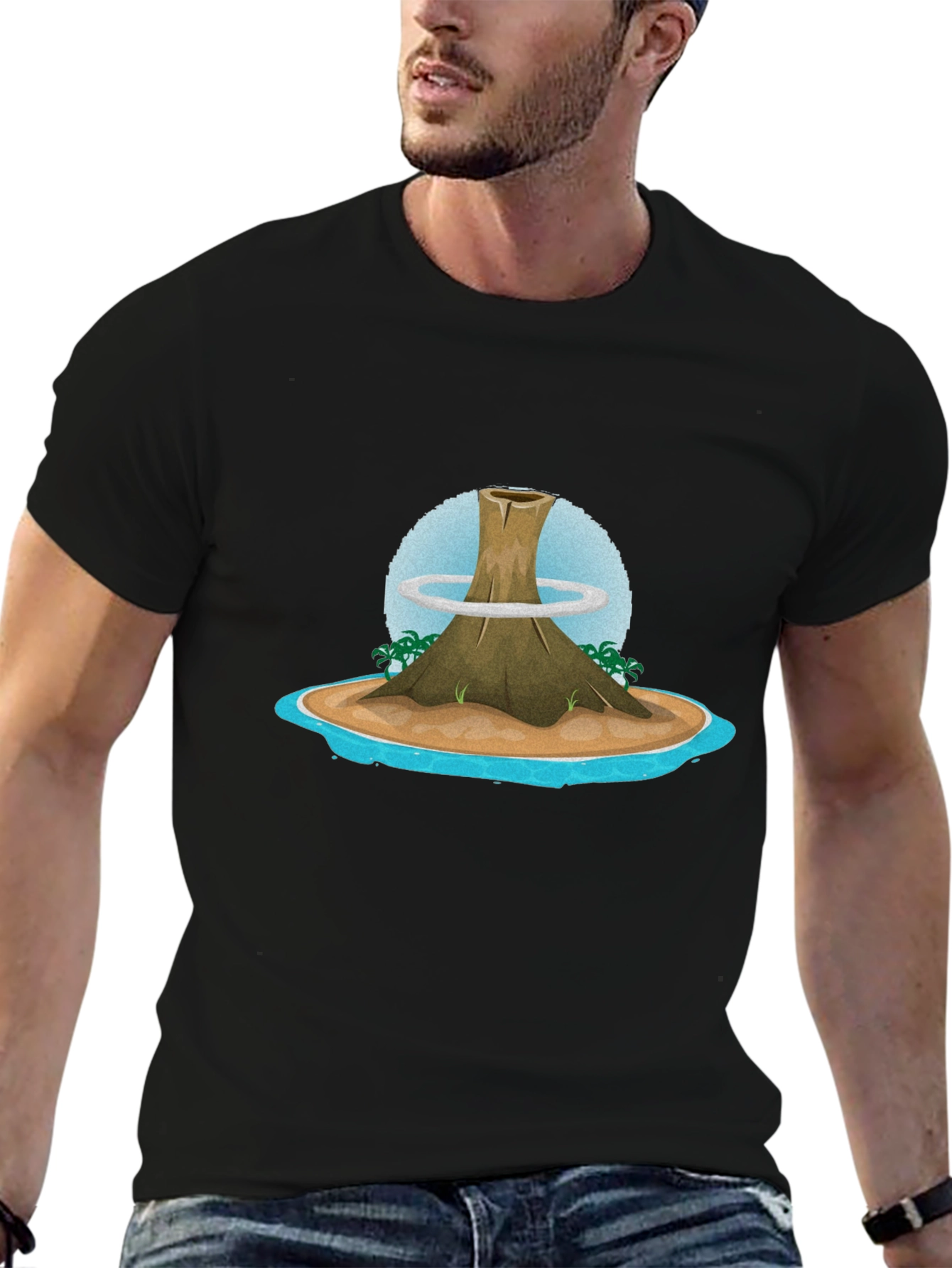 Volcano Island Graphic Tee - Black T-Shirt