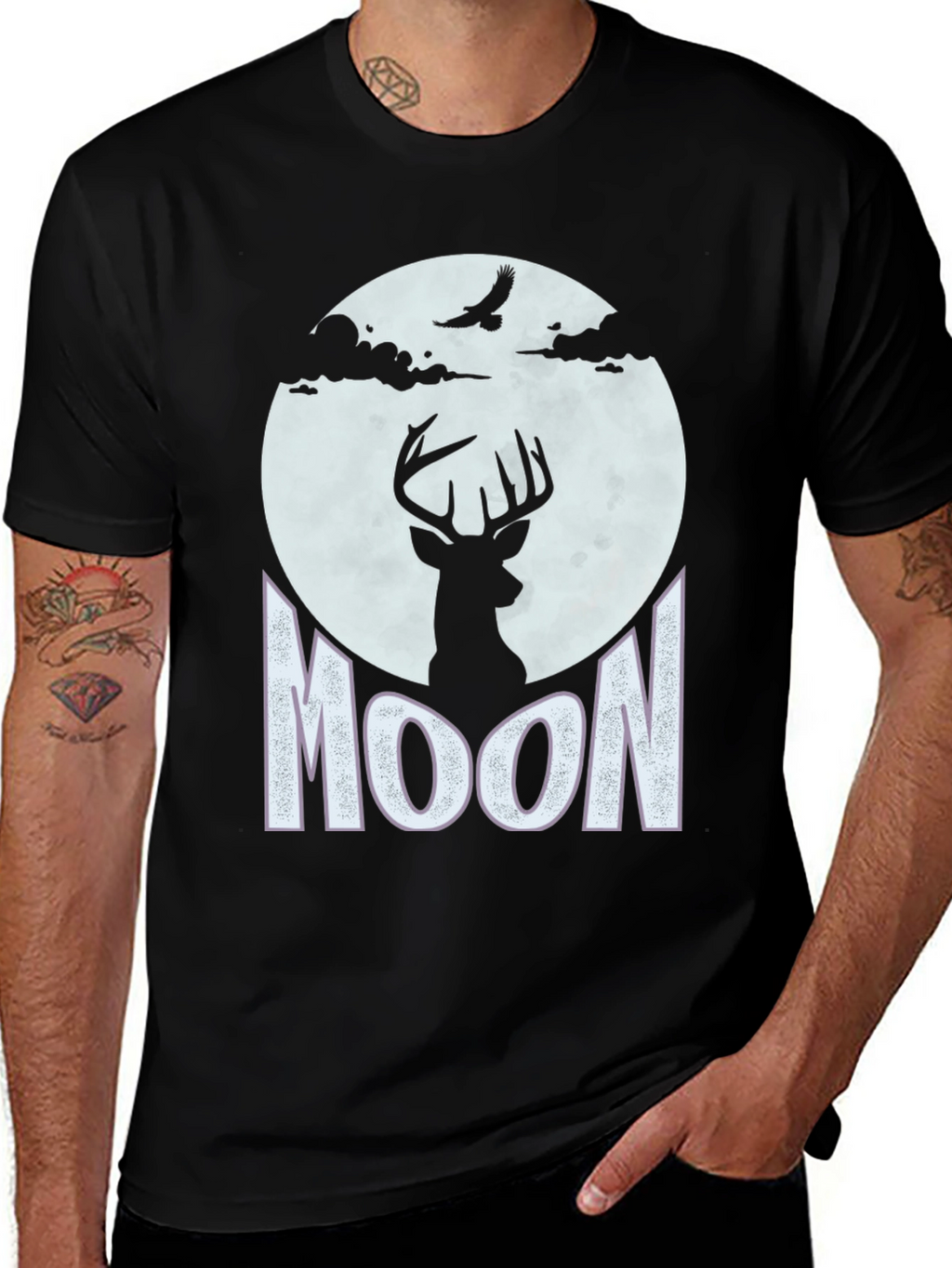 Deer Moon Graphic Tee - Nature Inspired T-Shirt