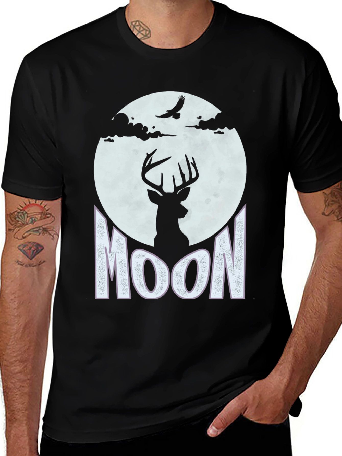 Deer Moon Graphic Tee - Nature Inspired T-Shirt