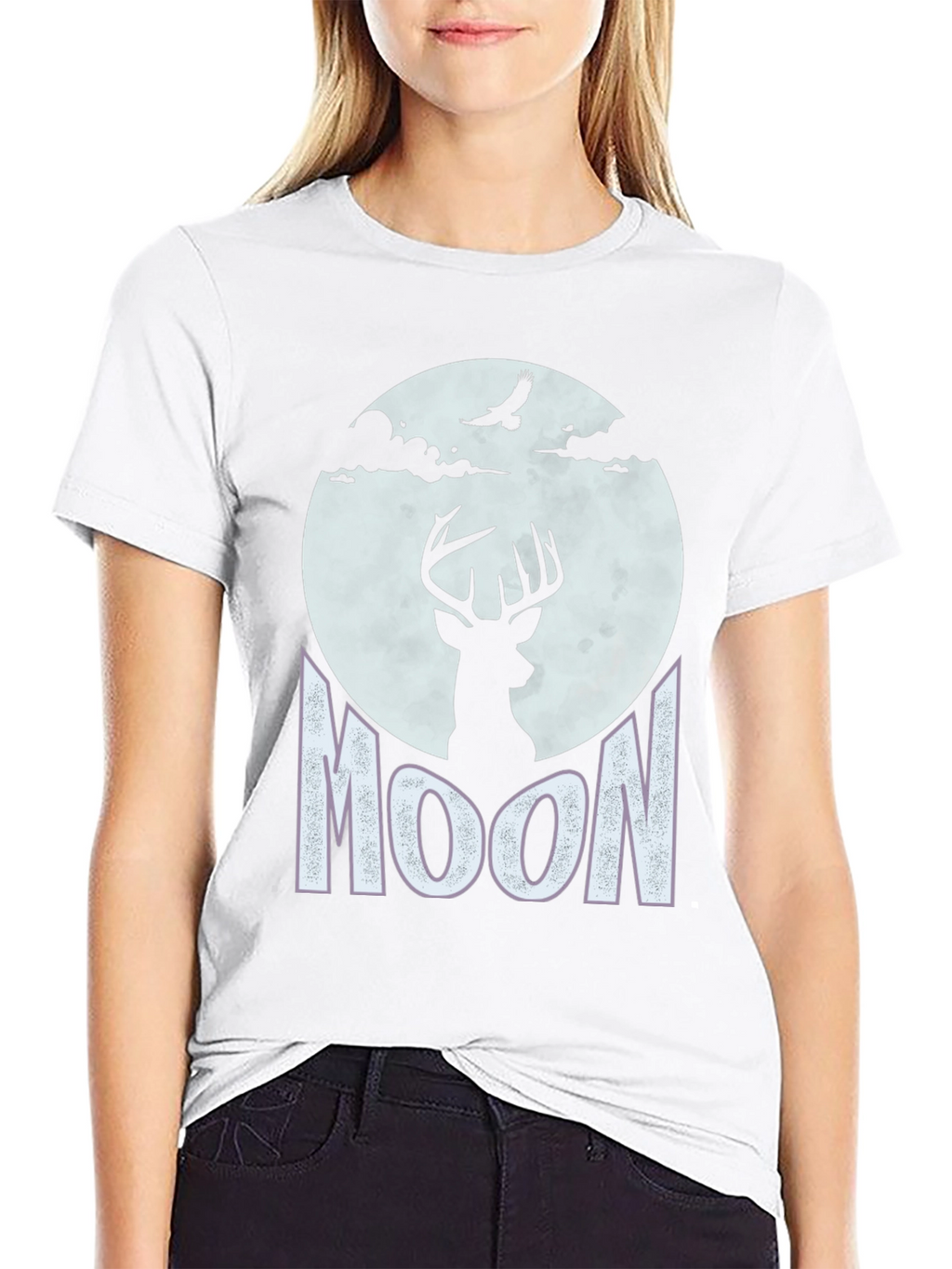 Deer Moon Graphic Tee - Nature Inspired T-Shirt