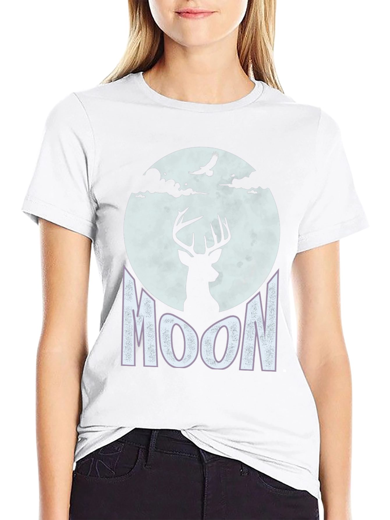 Deer Moon Graphic Tee - Nature Inspired T-Shirt