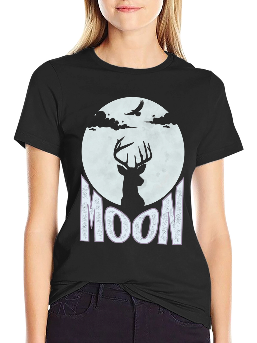 Deer Moon Graphic Tee - Nature Inspired T-Shirt