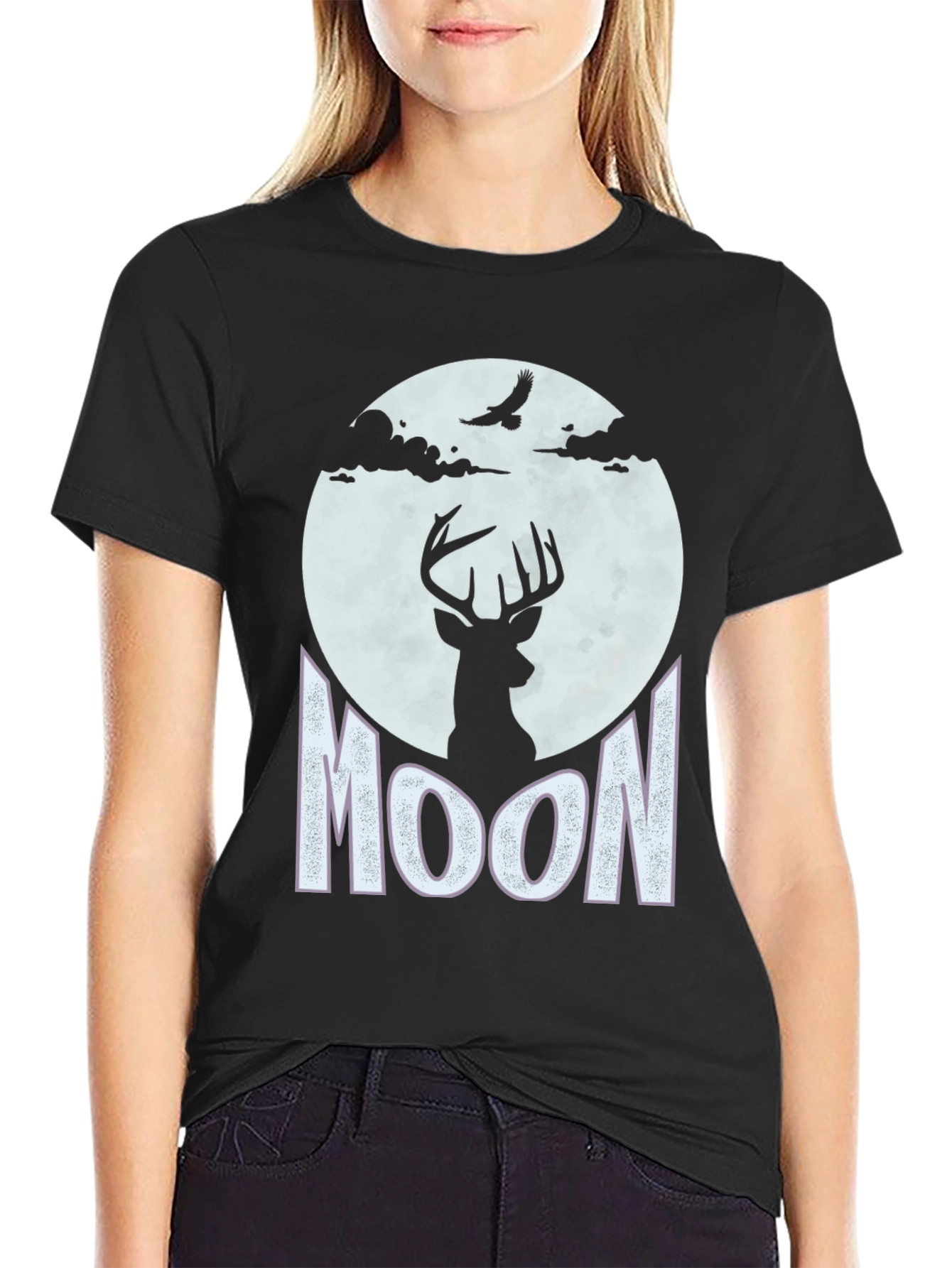 Deer Moon Graphic Tee - Nature Inspired T-Shirt