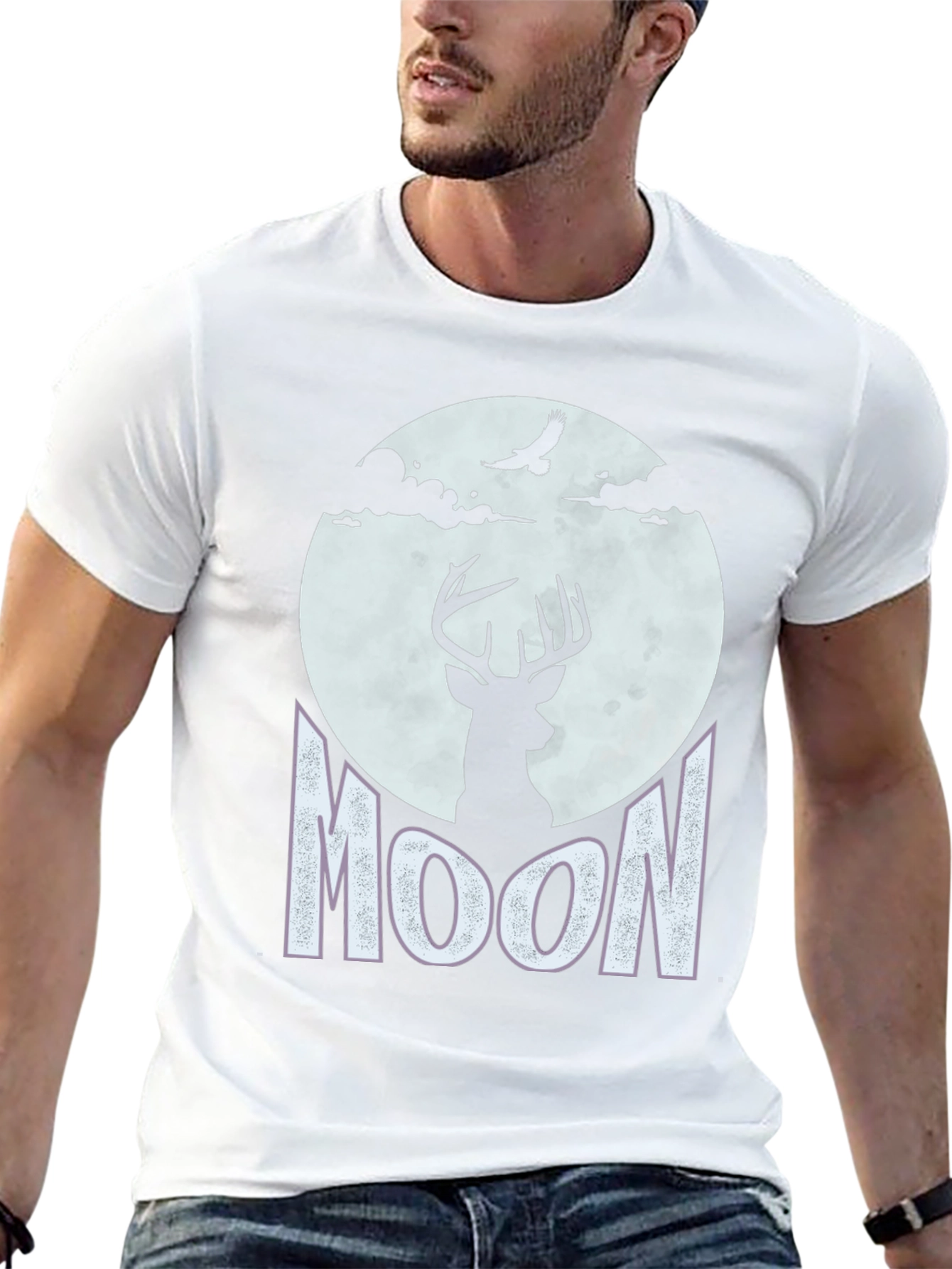 Deer Moon Graphic Tee - Nature Inspired T-Shirt