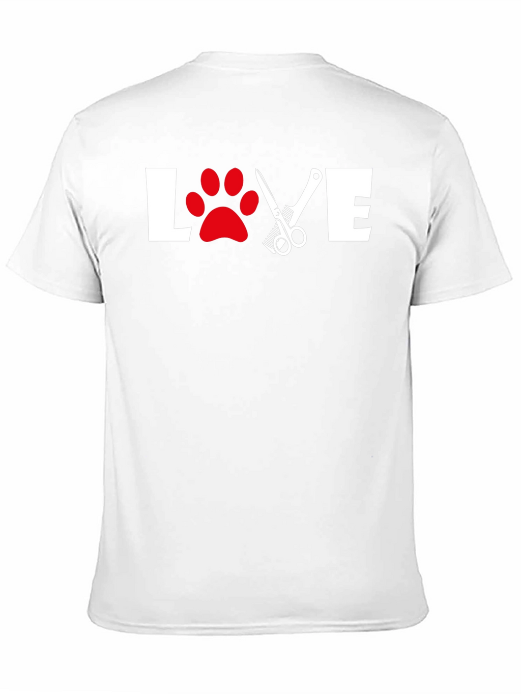 Love Grooming T-Shirt: Paw Print & Scissor Design