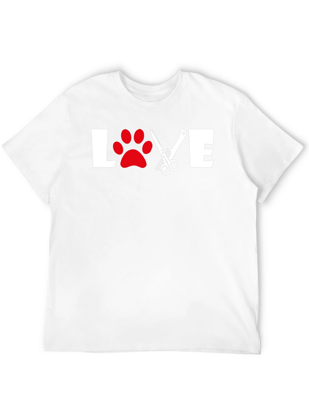 Love Grooming T-Shirt: Paw Print & Scissor Design