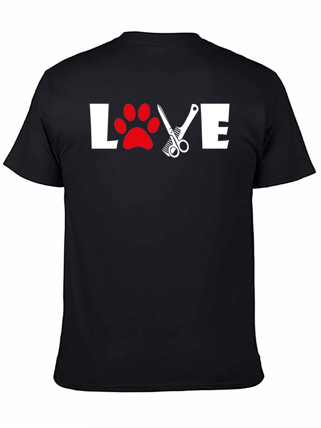 Love Grooming T-Shirt: Paw Print & Scissor Design
