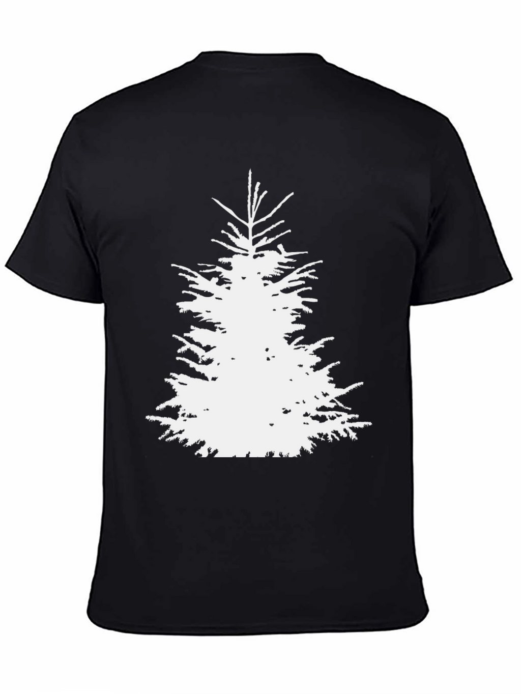 Christmas Tree Graphic Tee - Black Cotton T-Shirt