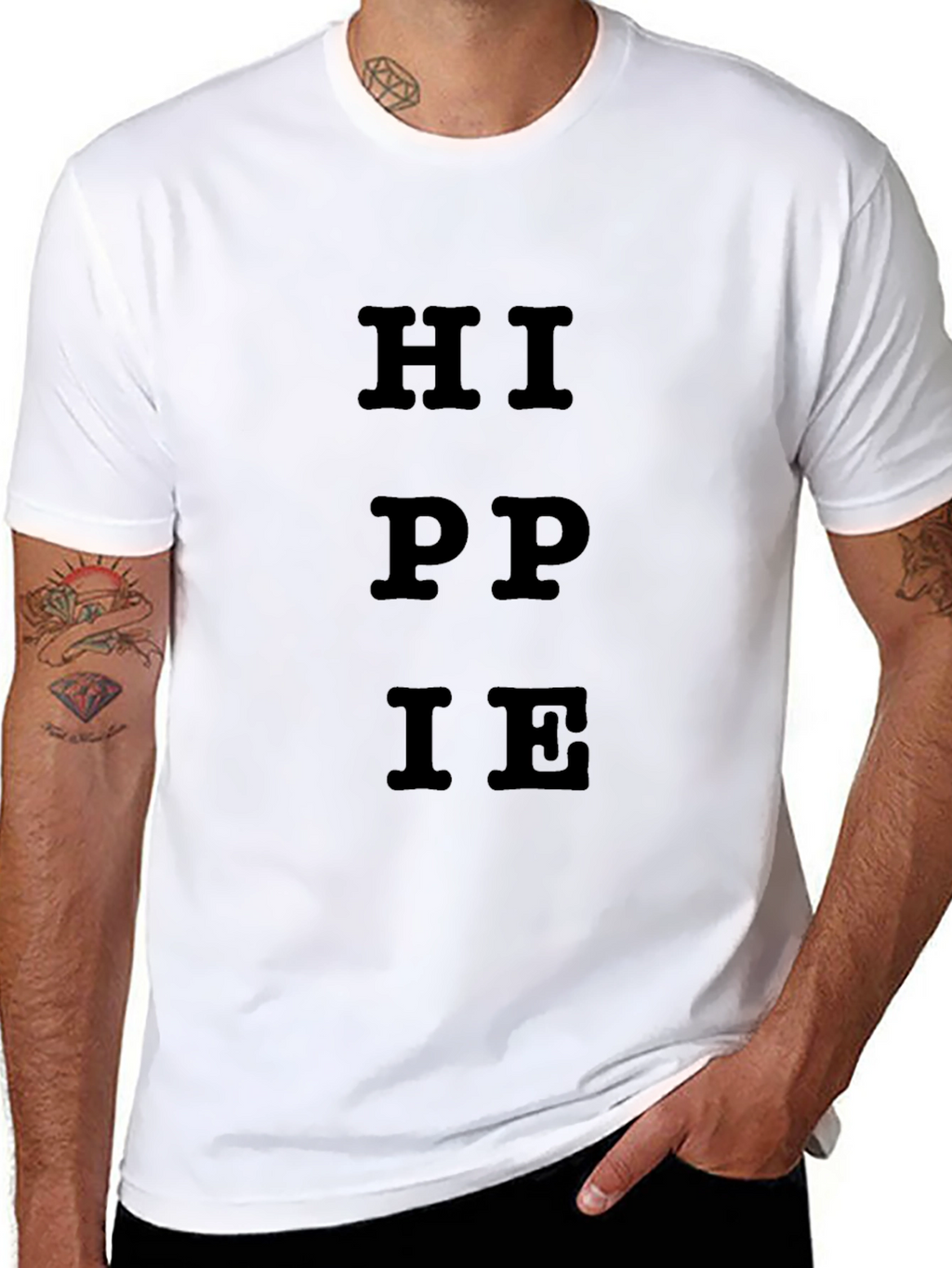 Hippie Graphic Black Cotton T-Shirt