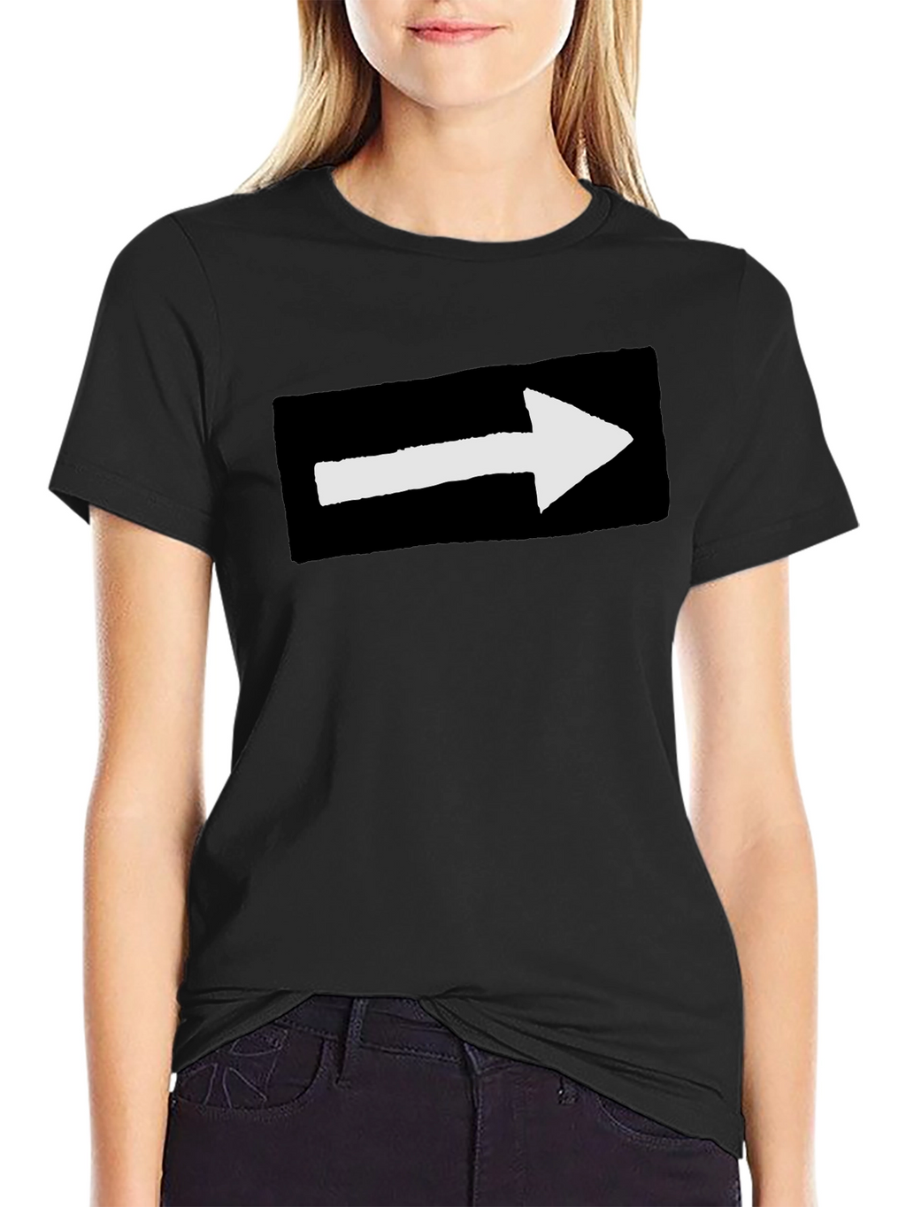 Arrow Graphic Tee - Black Cotton T-Shirt