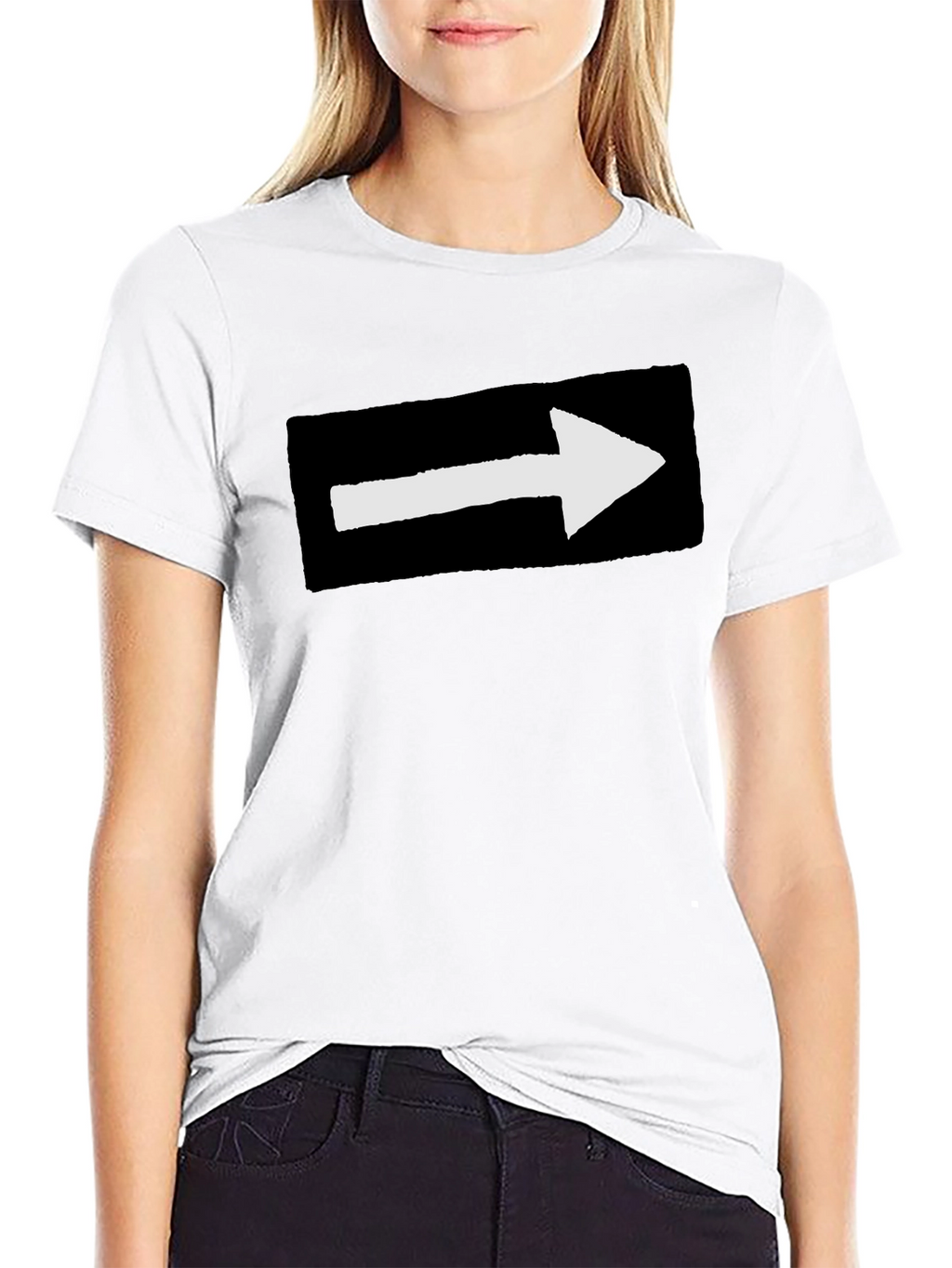 Arrow Graphic Tee - Black Cotton T-Shirt