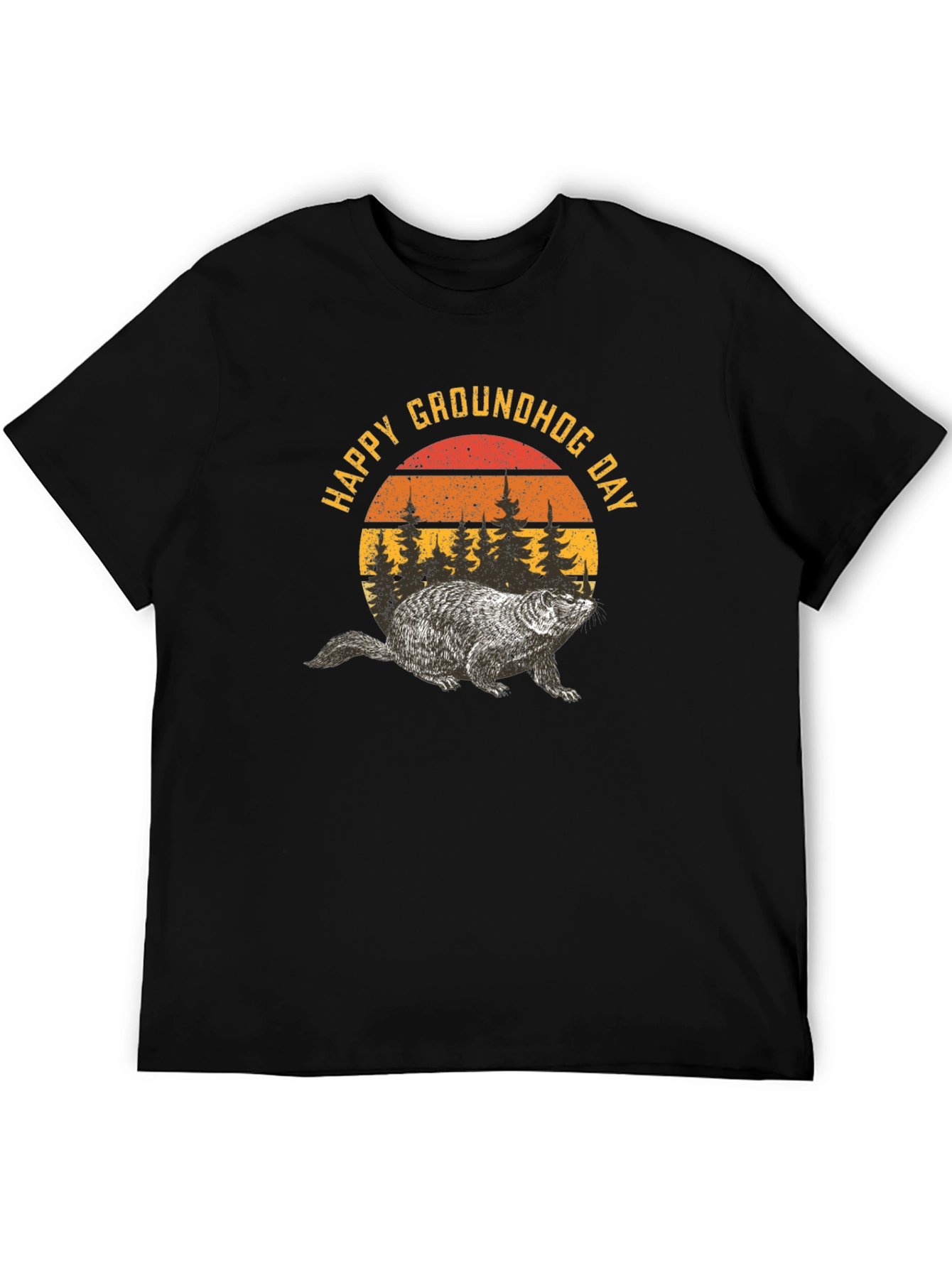 Happy Groundhog Day Retro Graphic T-Shirt