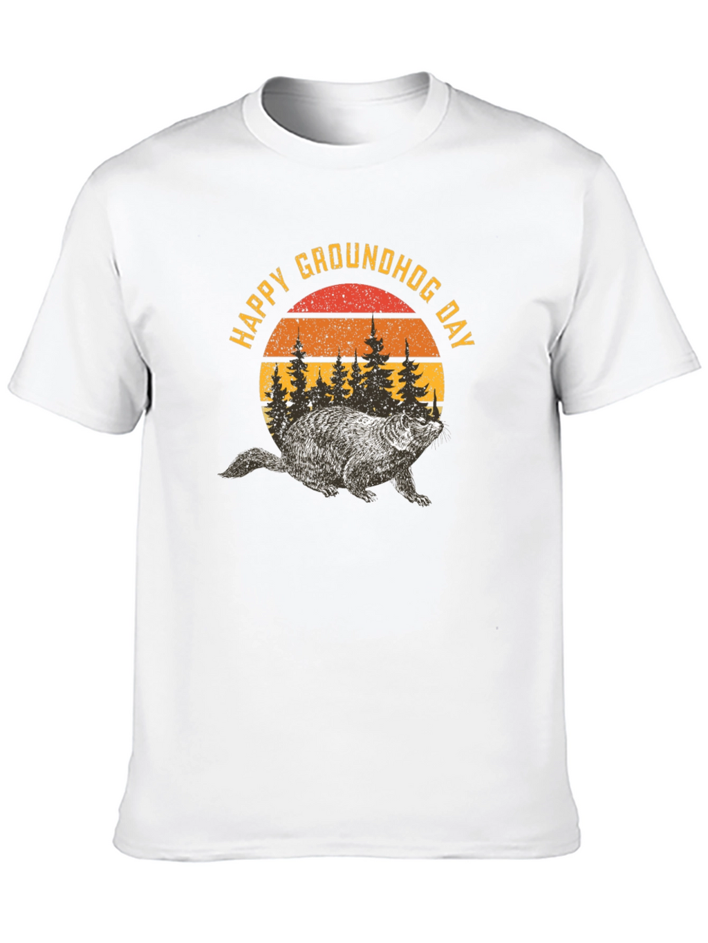 Happy Groundhog Day Retro Graphic T-Shirt