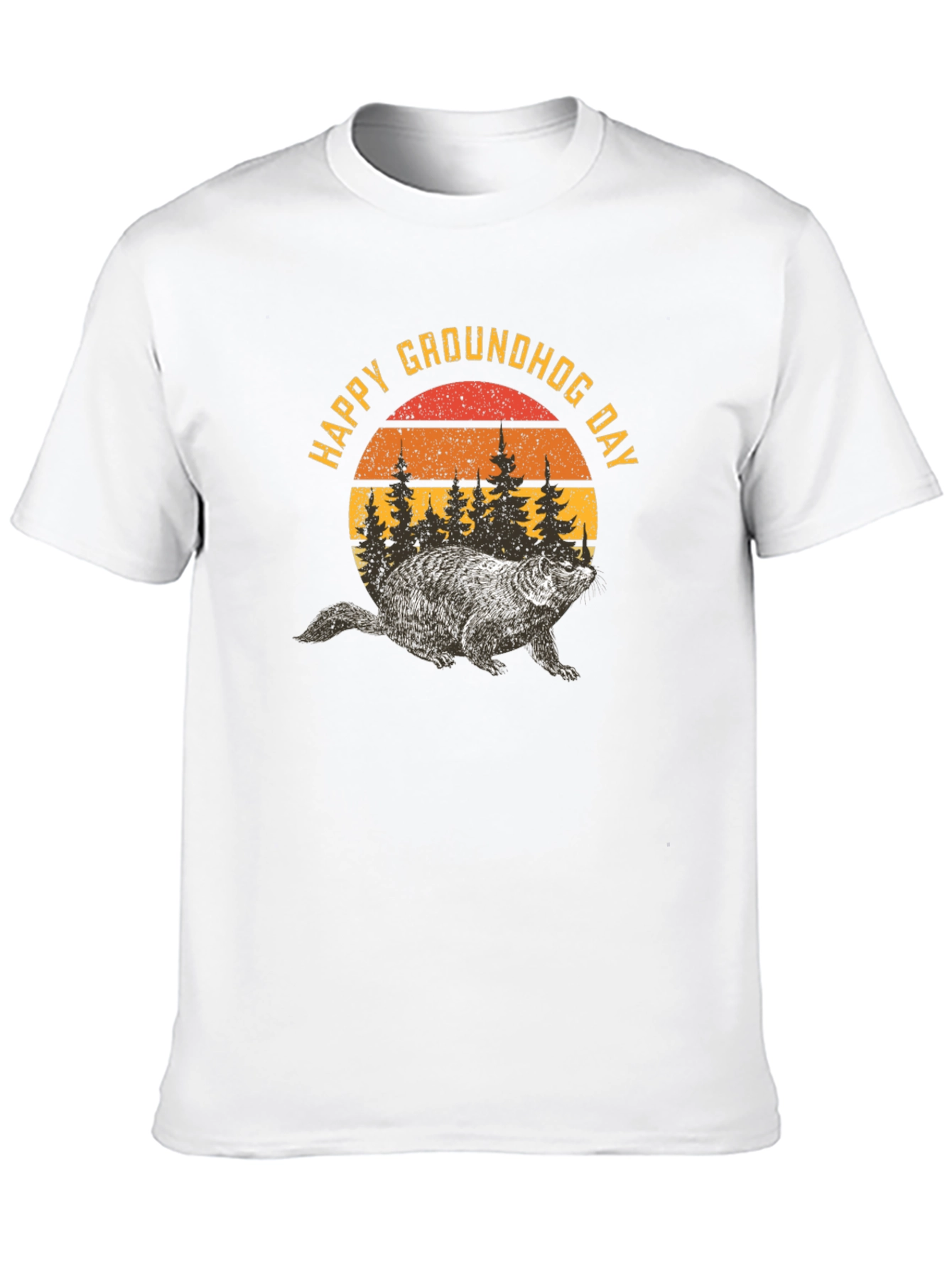 Happy Groundhog Day Retro Graphic T-Shirt