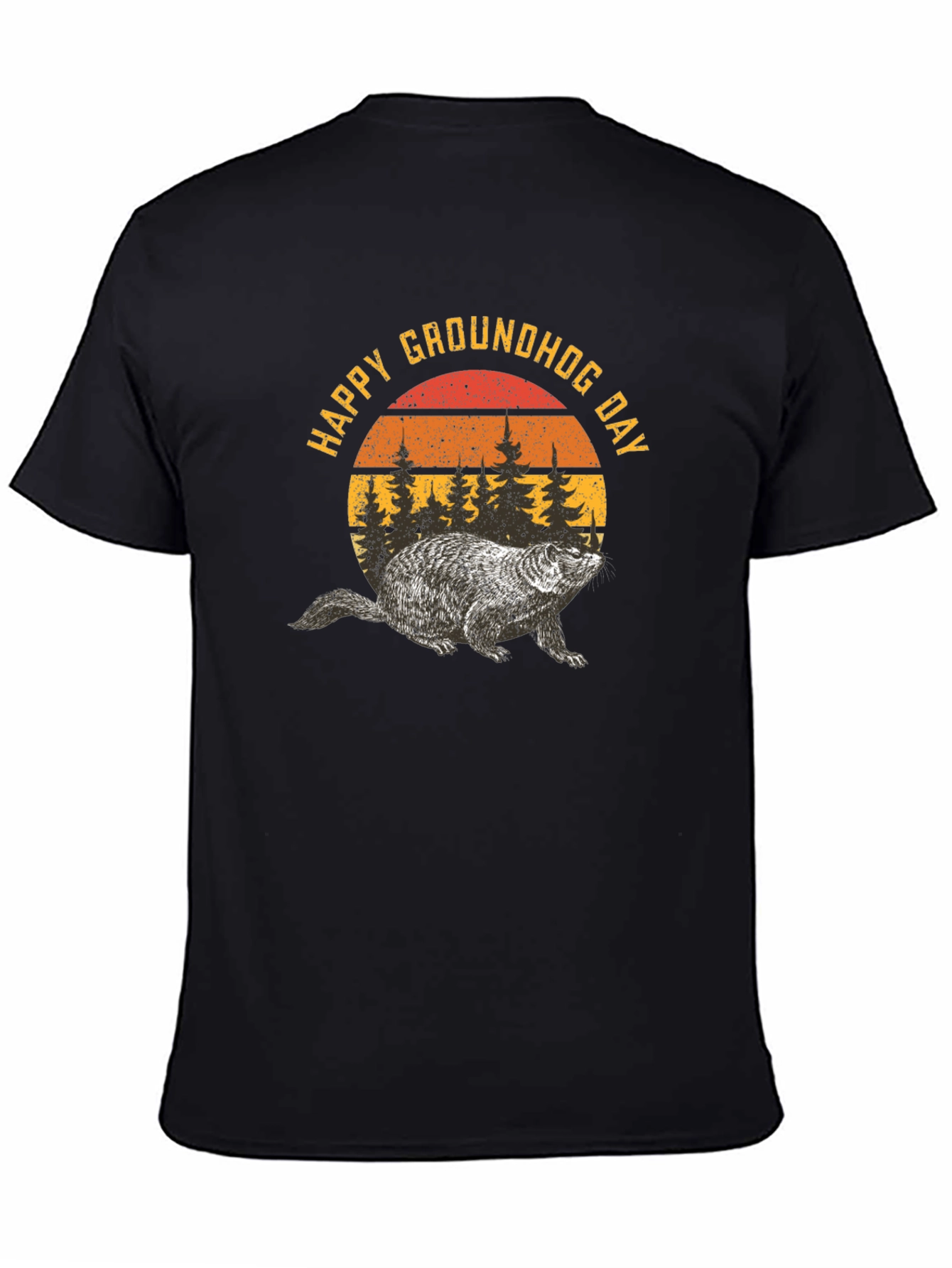 Happy Groundhog Day Retro Graphic T-Shirt