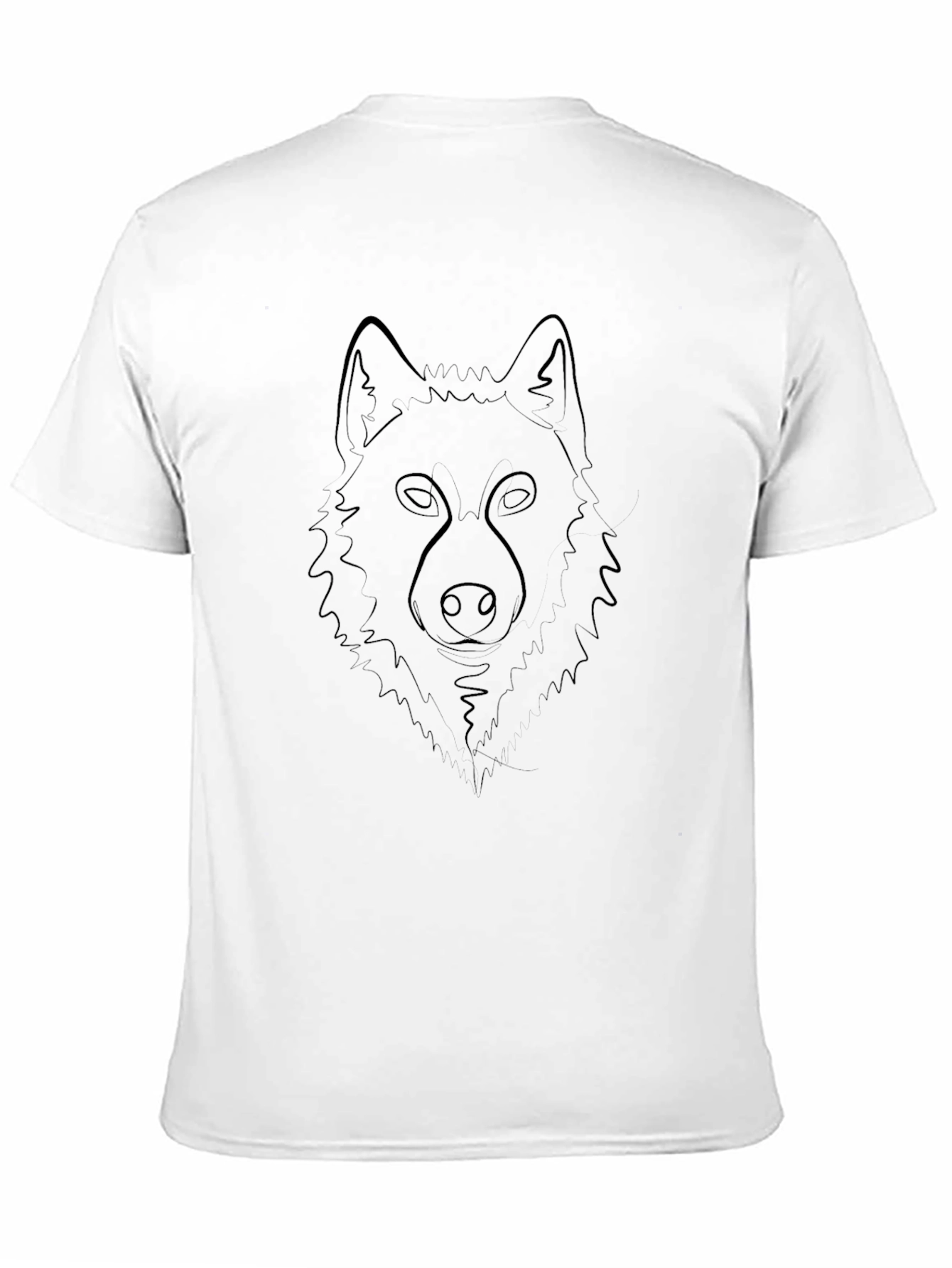 Black Wolf Graphic Tee - Minimalist Line Art
