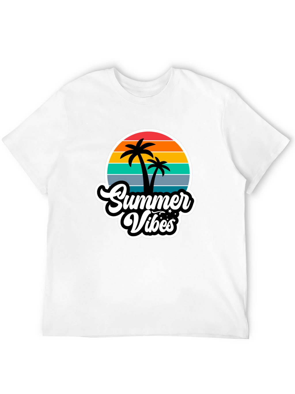 Summer Vibes Black Graphic T-Shirt