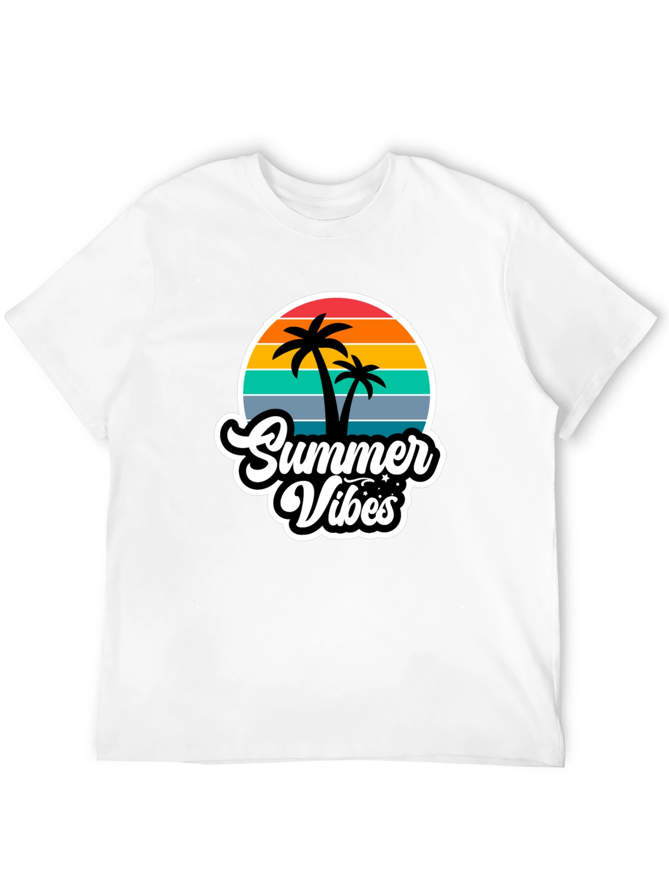 Summer Vibes Black Graphic T-Shirt