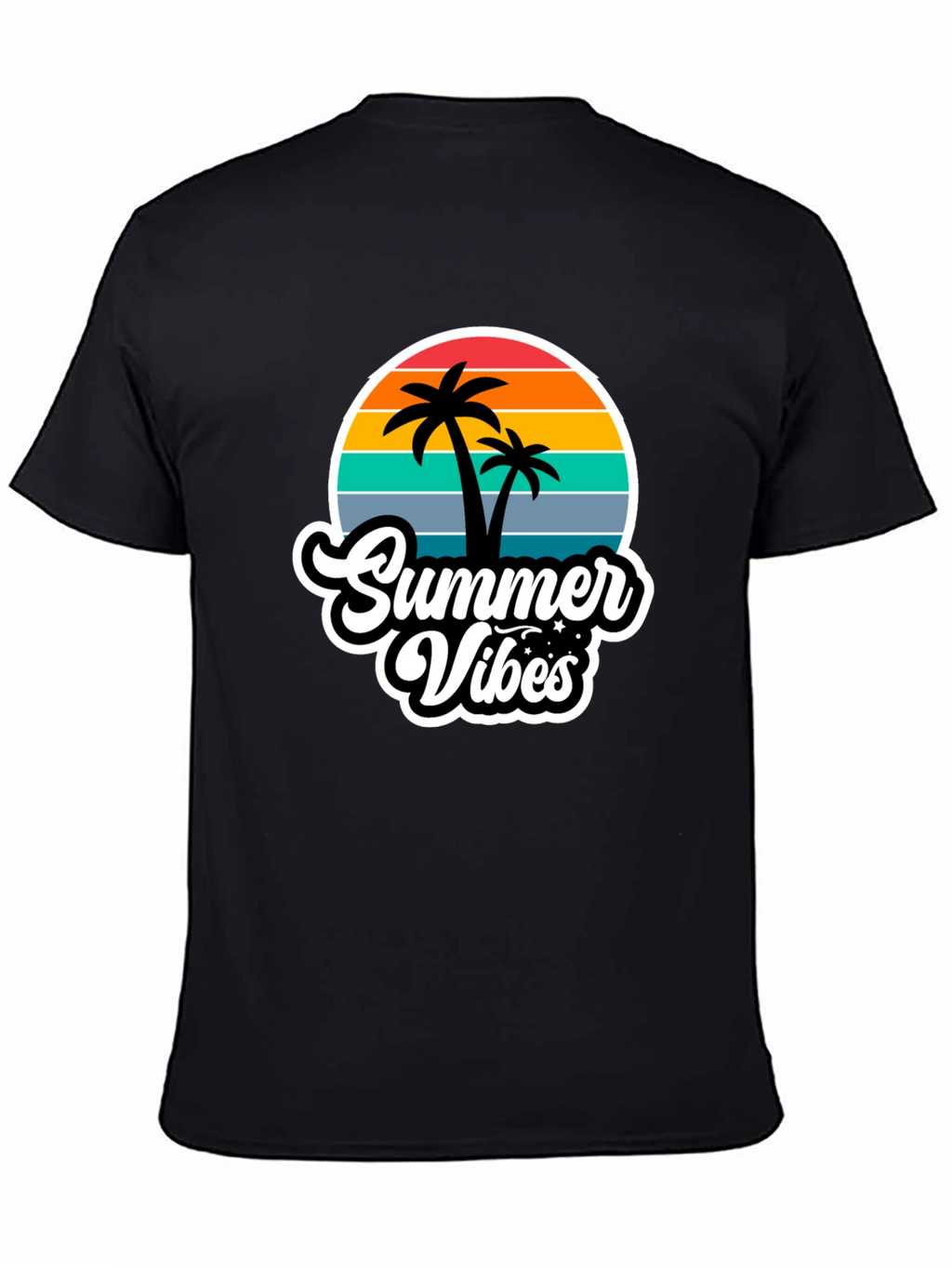 Summer Vibes Black Graphic T-Shirt