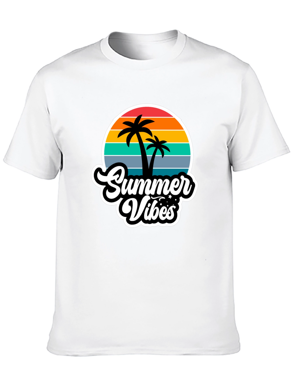Summer Vibes Black Graphic T-Shirt