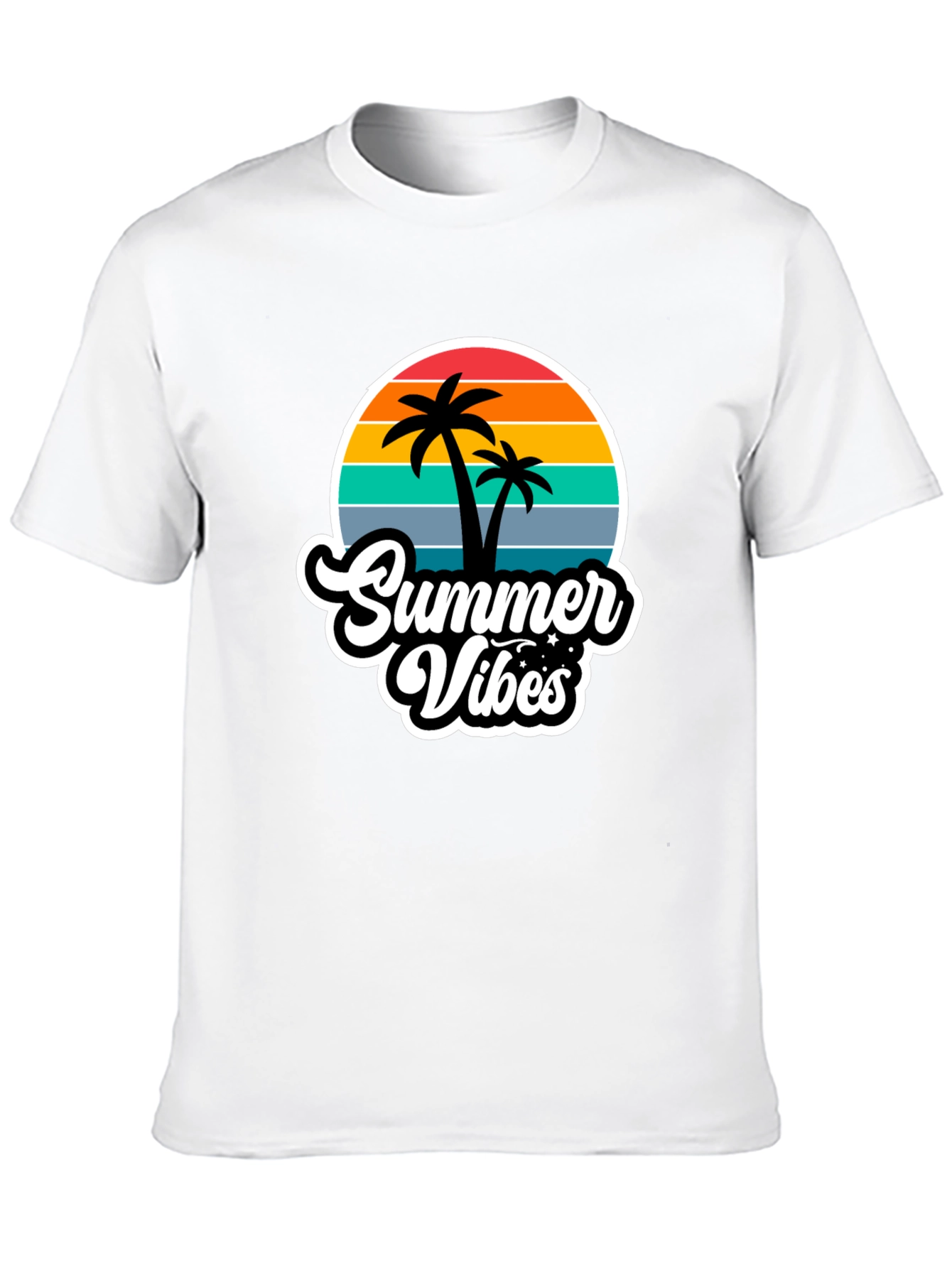 Summer Vibes Black Graphic T-Shirt