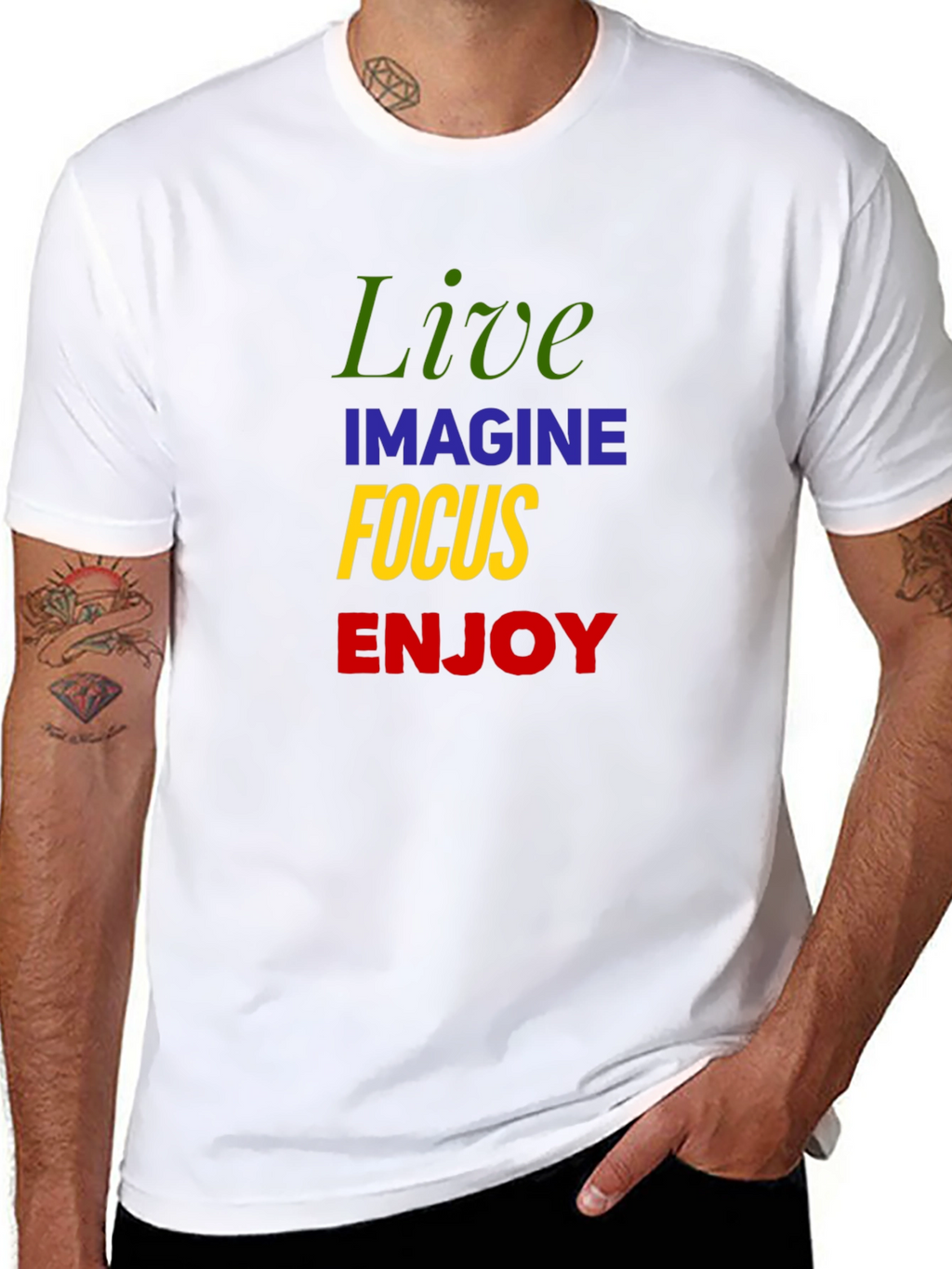 Live Imagine Focus Enjoy Graphic T-Shirt