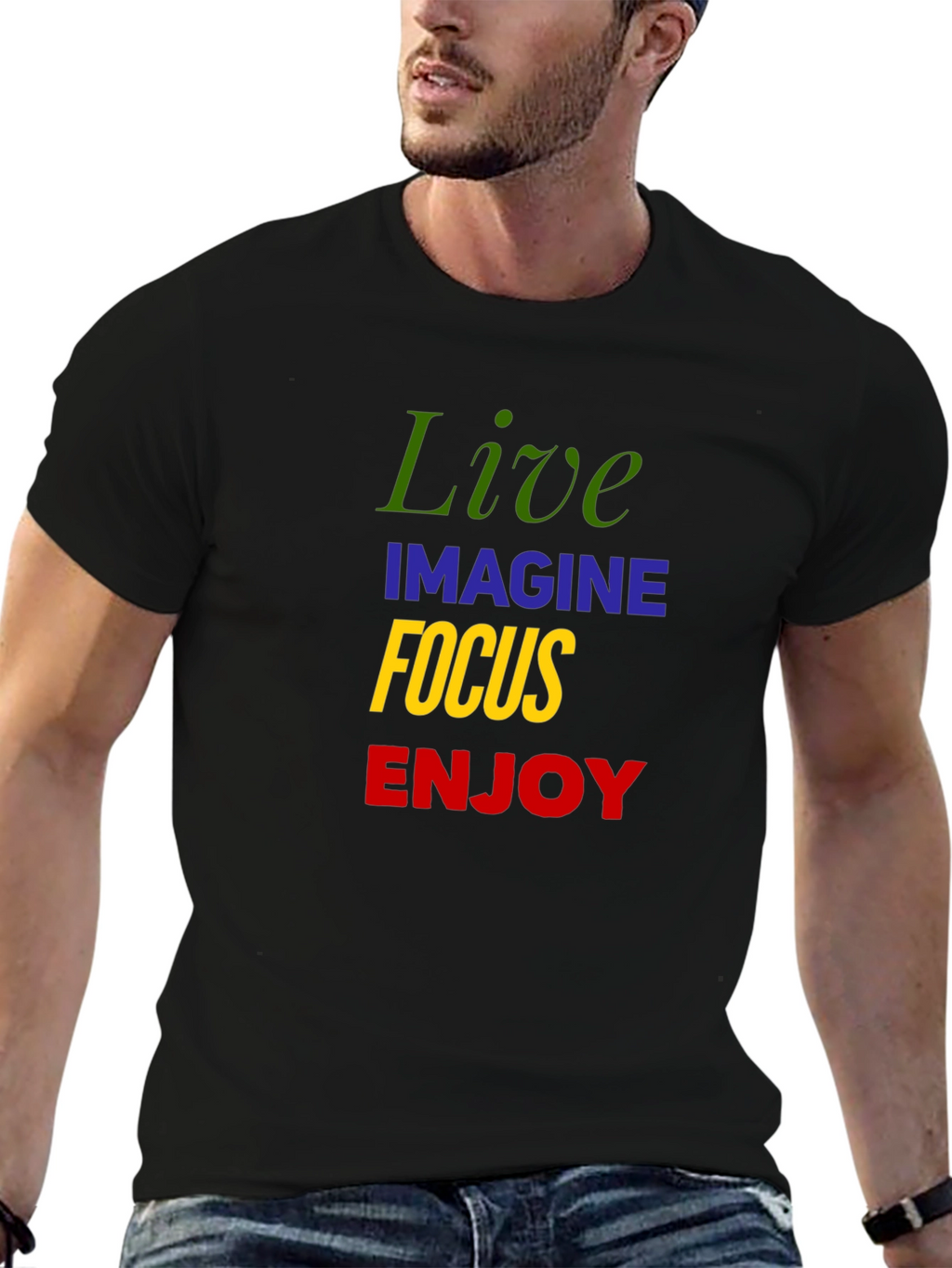 Live Imagine Focus Enjoy Graphic T-Shirt
