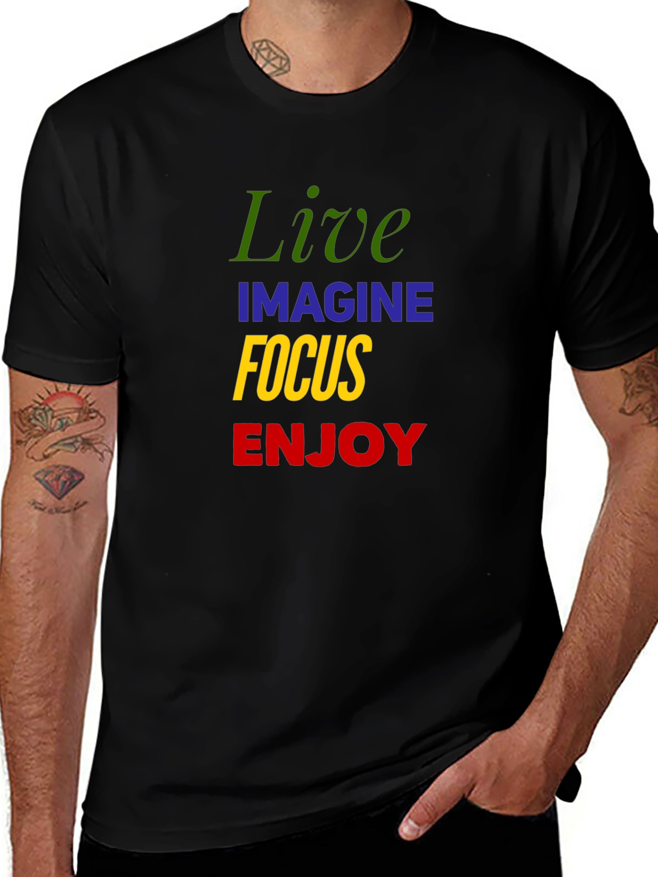 Live Imagine Focus Enjoy Graphic T-Shirt