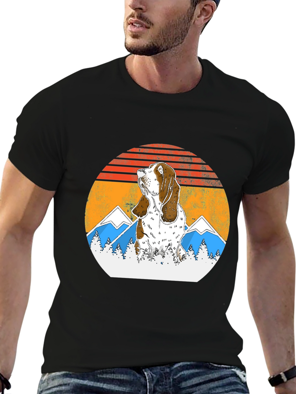 Bassett Hound Sunset T-Shirt - Dog Lover Tee