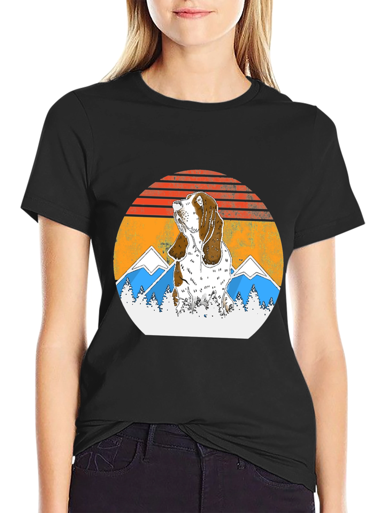 Bassett Hound Sunset T-Shirt - Dog Lover Tee