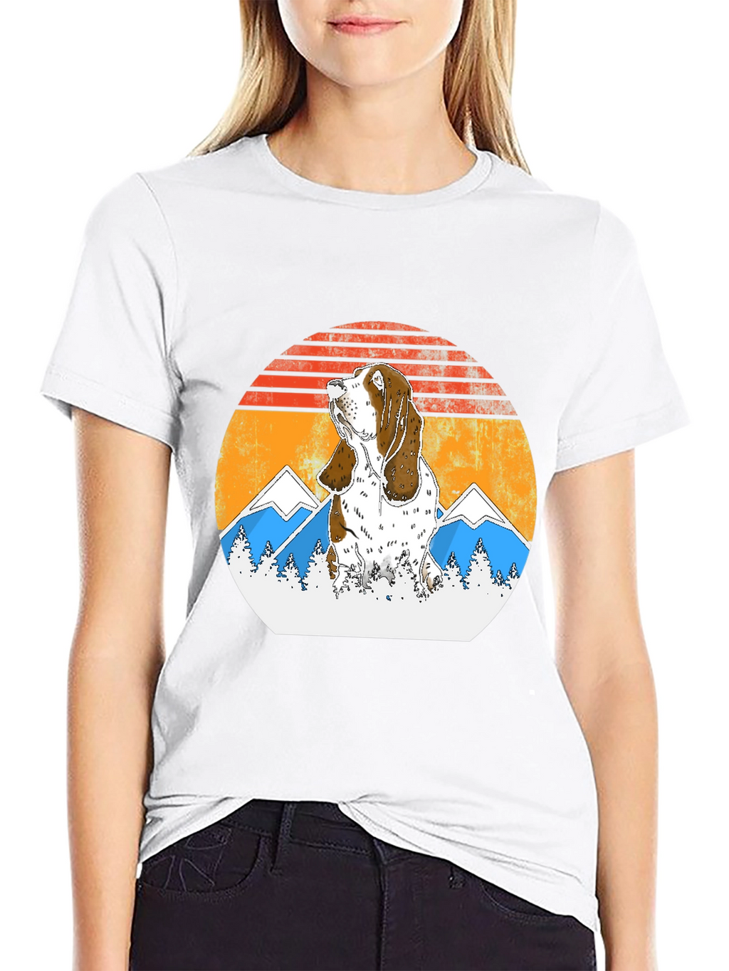 Bassett Hound Sunset T-Shirt - Dog Lover Tee