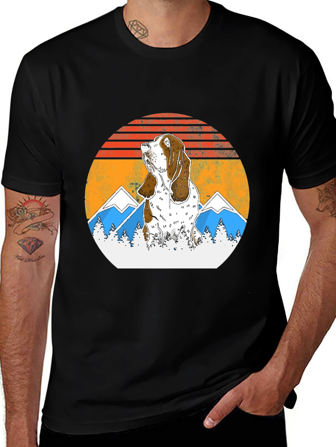 Bassett Hound Sunset T-Shirt - Dog Lover Tee