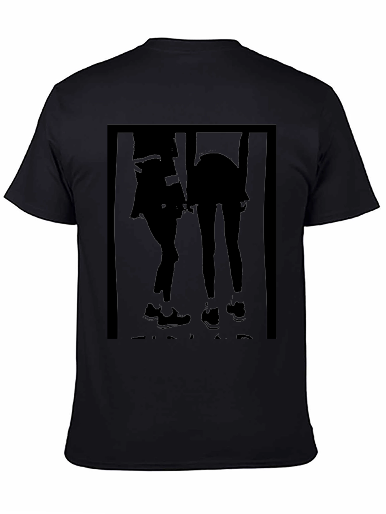 Silhouette Couple Graphic Black T-Shirt
