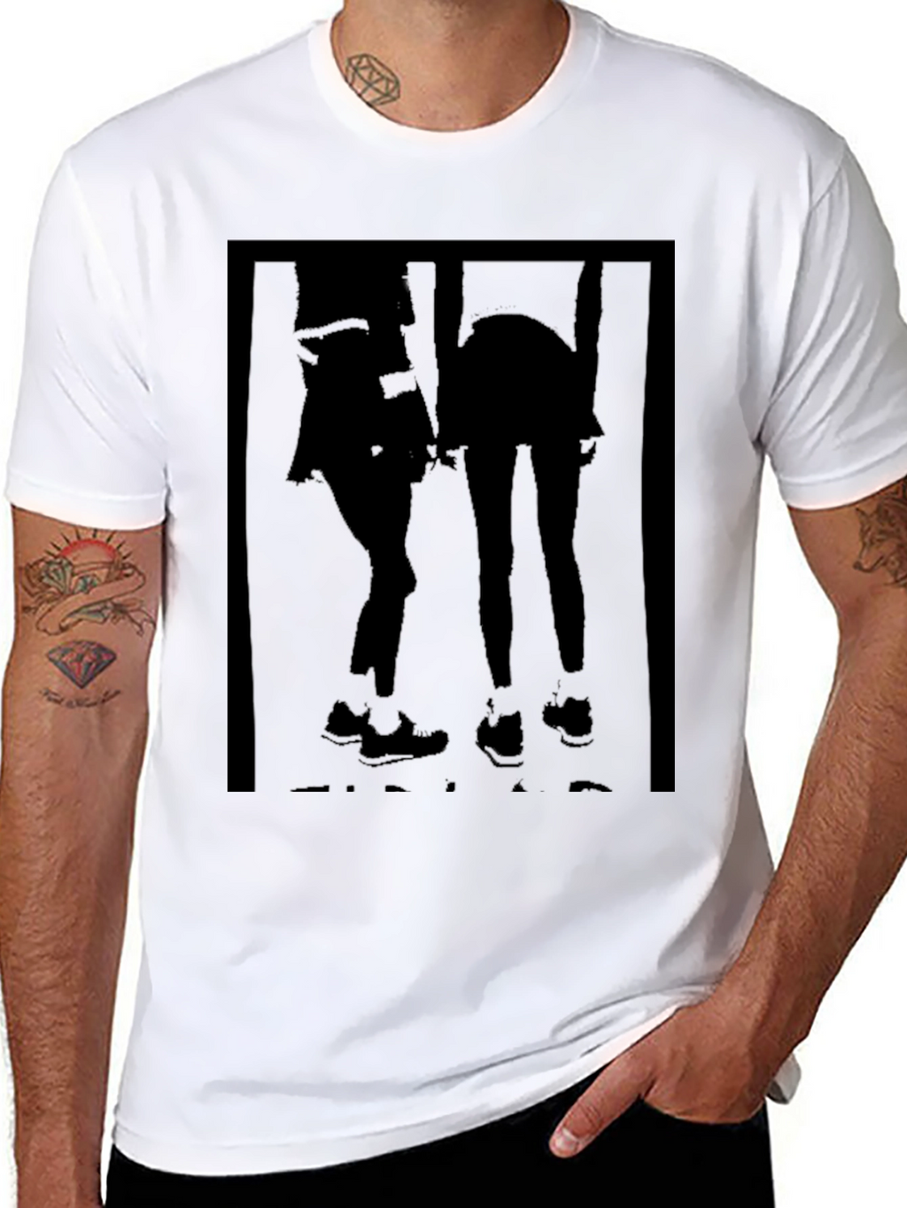 Silhouette Couple Graphic Black T-Shirt