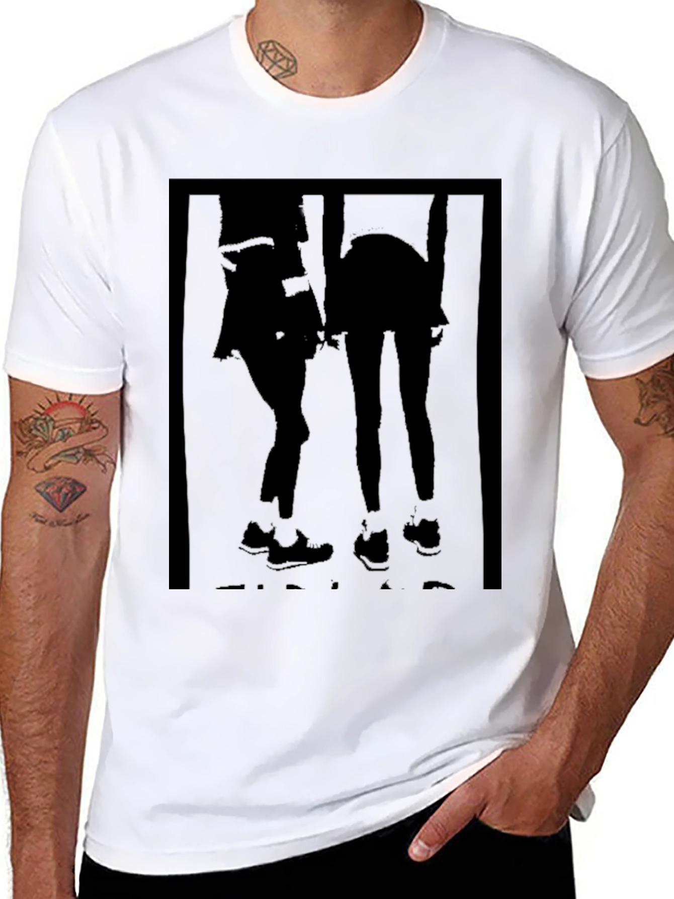 Silhouette Couple Graphic Black T-Shirt