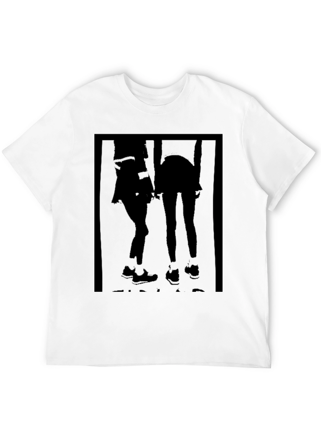 Silhouette Couple Graphic Black T-Shirt
