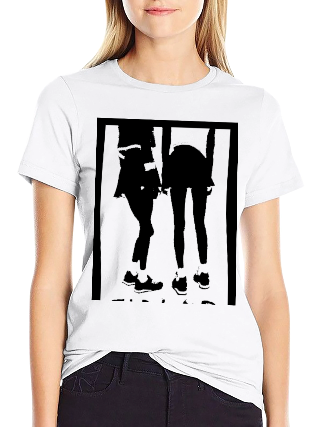 Silhouette Couple Graphic Black T-Shirt